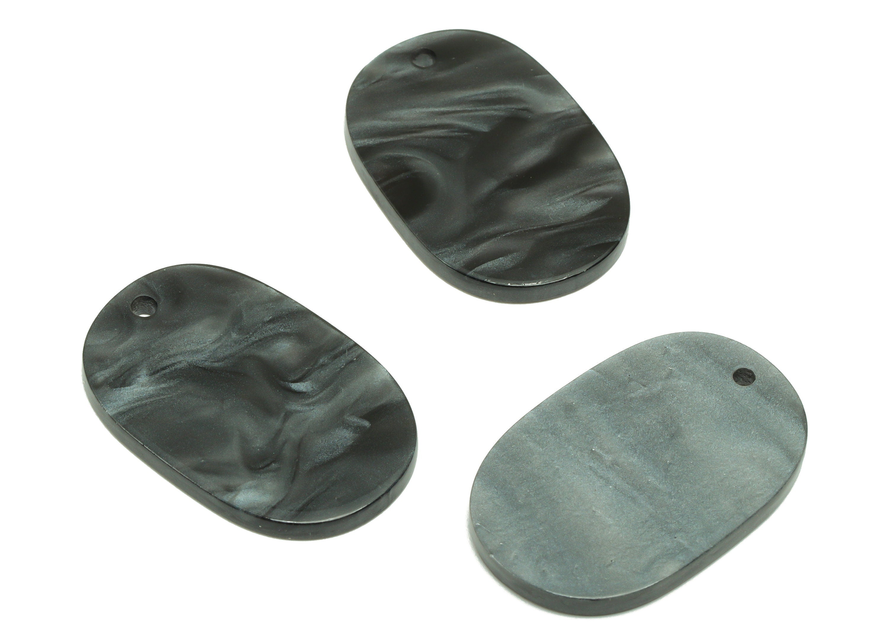 Acrylic Oval Earring Charms - Oval Gray Pendant - Earring Findings - Jewelry Supplies - Color Code: A897- 27.37x17.76 x 2.35mm- AC1158-A897 - DOMEDBAZAAR