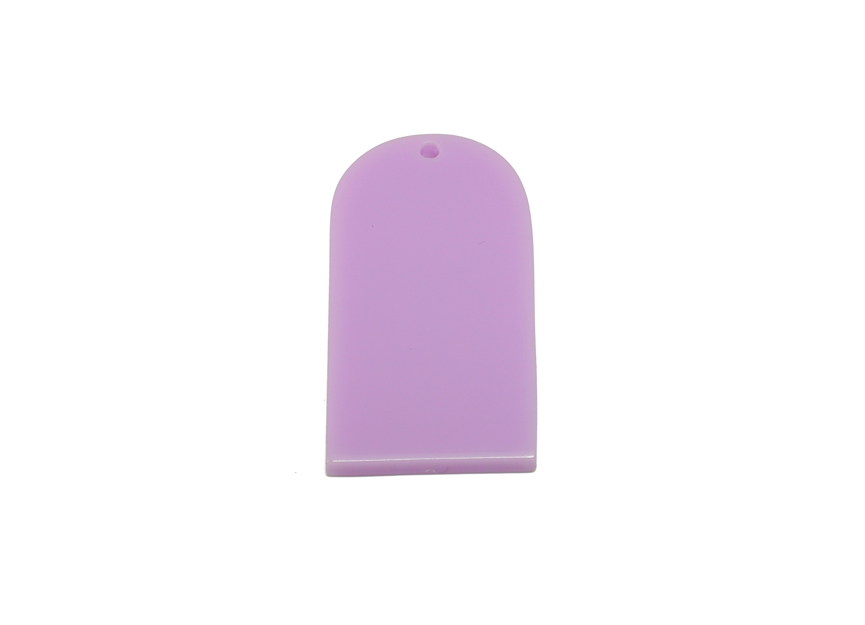 Acrylic Long D Earrings Charm - Acrylic Domed Purple Pendant Charms - Color Code: A675 -37.78 x 19.31 x 2mm- AC2524-A675 - DOMEDBAZAAR