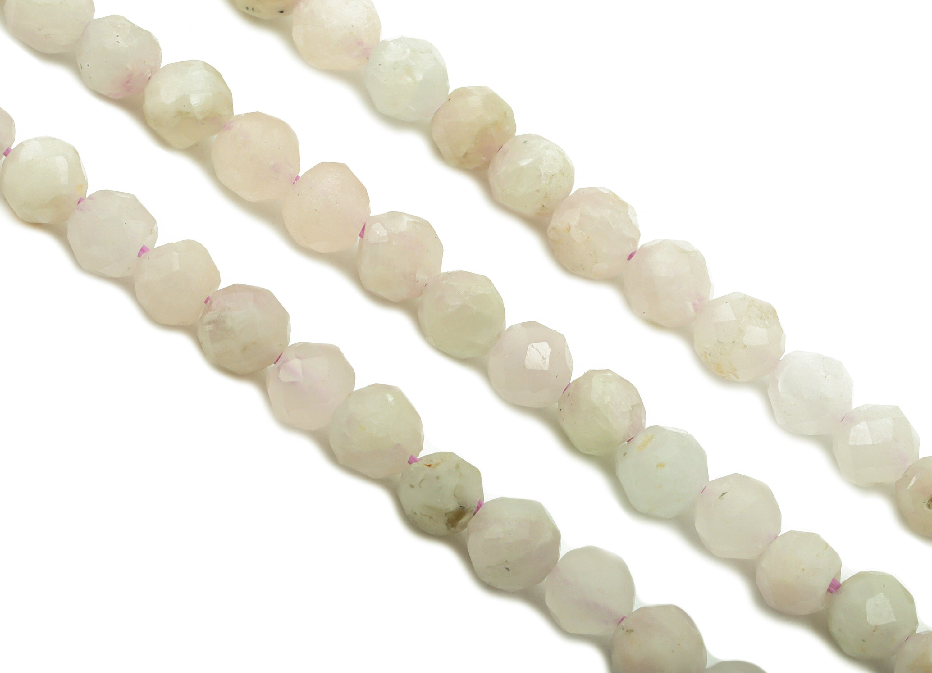 Kunzite Round Crystal Beads 4mm - 15.5 inch - Round Faceted Gemstone Beads - Natural Stone Beads - 4.33 x 4.33 x 4.38mm - NS1890 - DOMEDBAZAAR