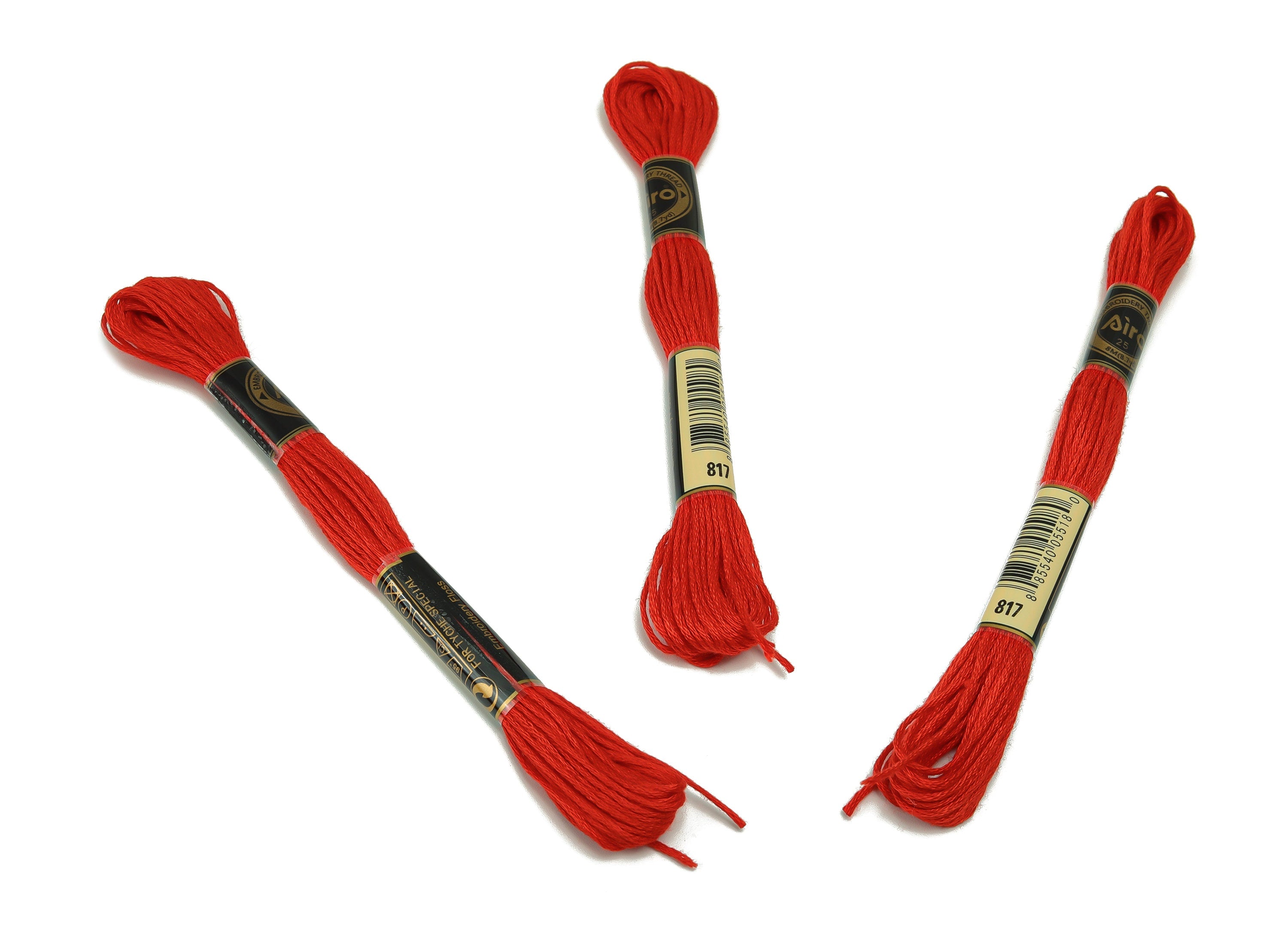Embroidery Floss - 12 Skeins of 8 meters - Embroidery Thread - Cross Stitch Floss - Embroidery Accessories - HM1055-817 - DOMEDBAZAAR