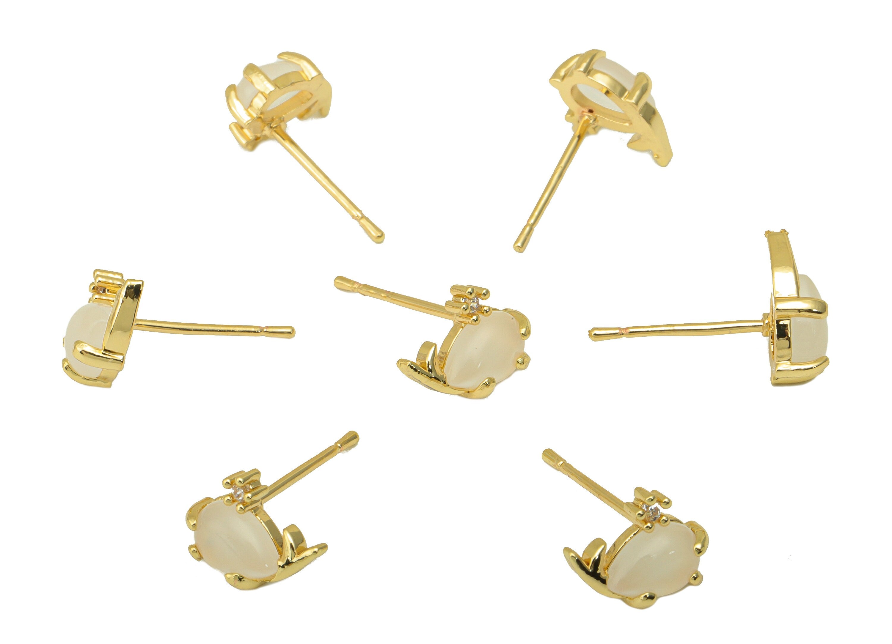 Brass Whale Earring Stud - Pink Whale Earring Post - Marine Earring Post - Cubic Zirconia - 18K Real Gold Plated -10x 7.88x 3.58mm- RGP6685 - DOMEDBAZAAR