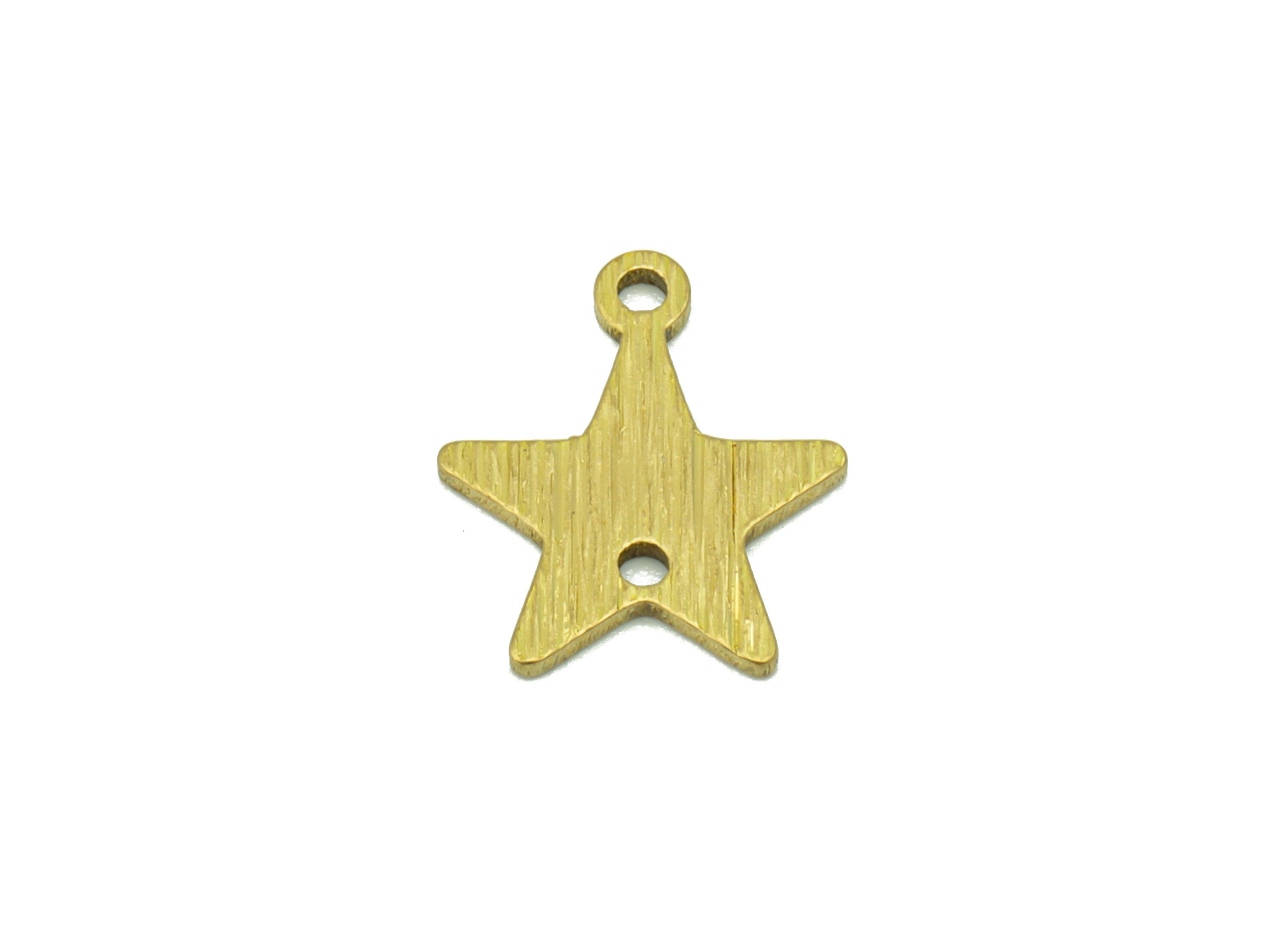 Brass Star Connector - Raw Brass Textured Charm - Earring Connector - Earring Charm - Jewellery Supplies - 11 x 9x0.77mm - PP8396 - DOMEDBAZAAR
