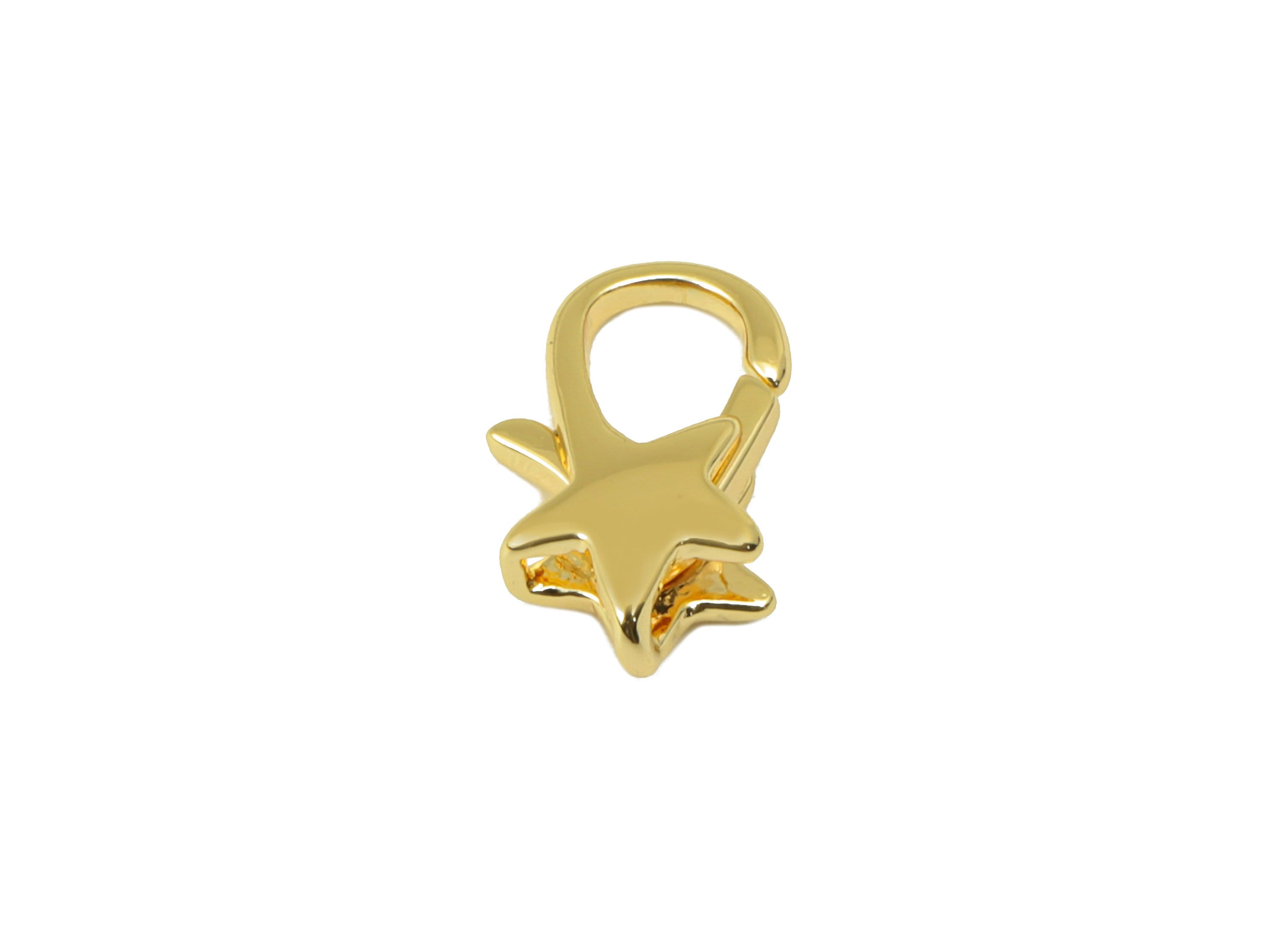 Brass Lobster Clasp - Brass Star Clasp -Gold Mini Star Clasp - For Necklace - For Bracelet- 18K Real Gold Plated - 12x 7.59x 3.59mm- RGP6355 - DOMEDBAZAAR