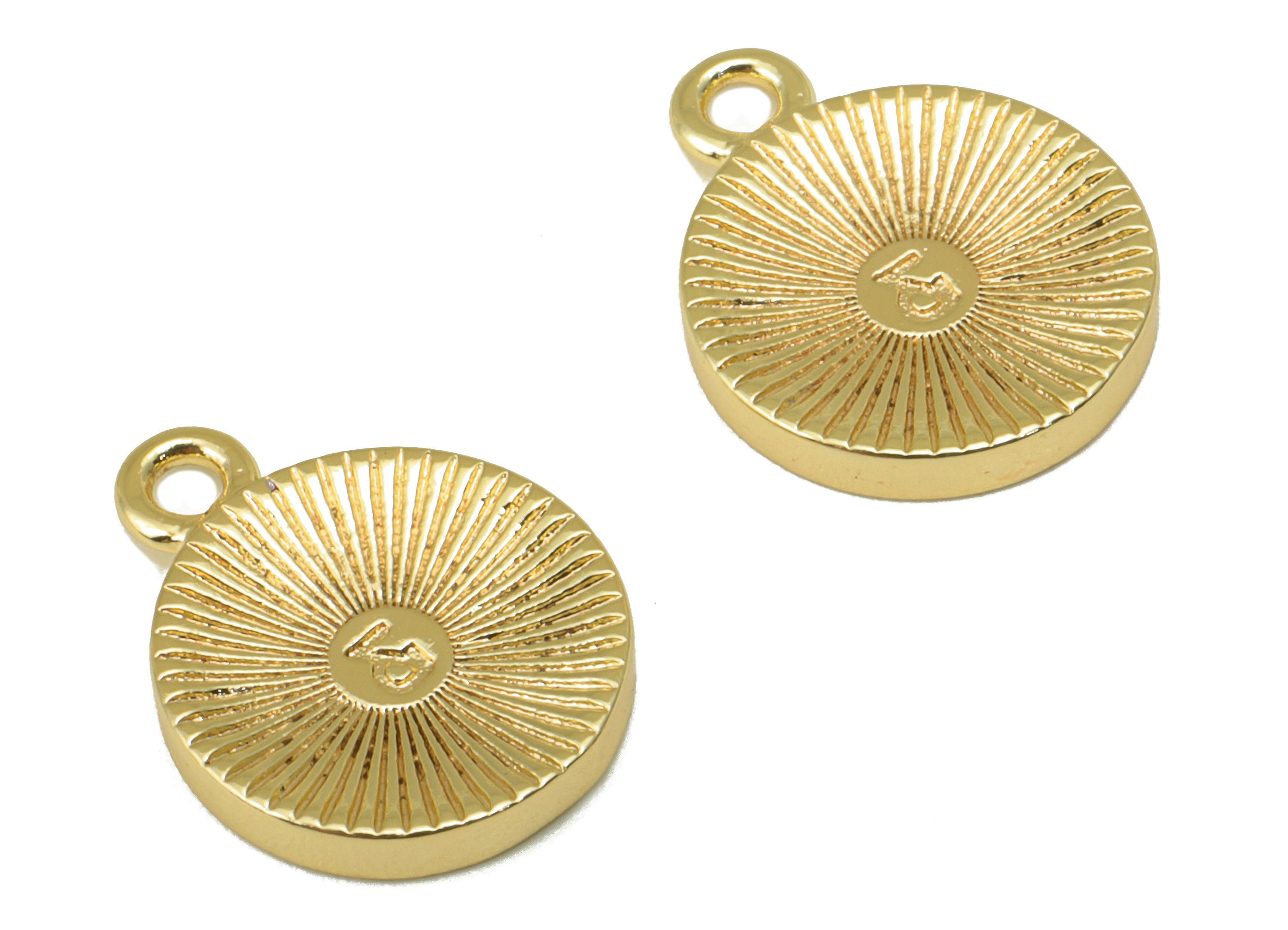 Brass yin yang Earring - Brass yin yang Charm - Textured Bracelet Pendant - For Necklace - 18k Real Gold Plated - 15.18x11.86x1.8mm- RGP6423 - DOMEDBAZAAR