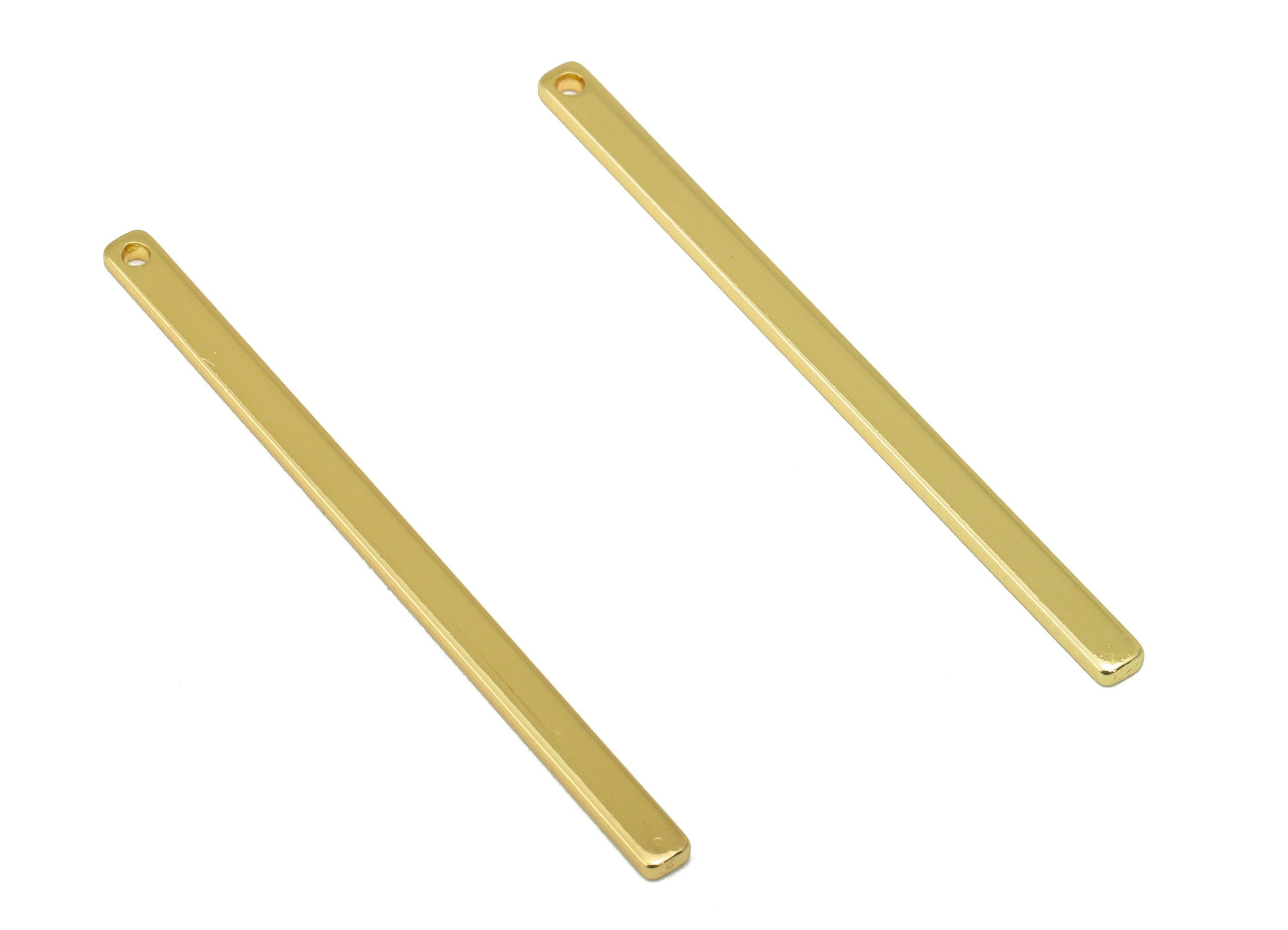 Brass Strip Charm - Gold Long Bar Earring Charm - Brass Strip Earring Charm -Earring Findings - 18k Real Gold Plated - 47x2.68x1mm- RGP6436 - DOMEDBAZAAR