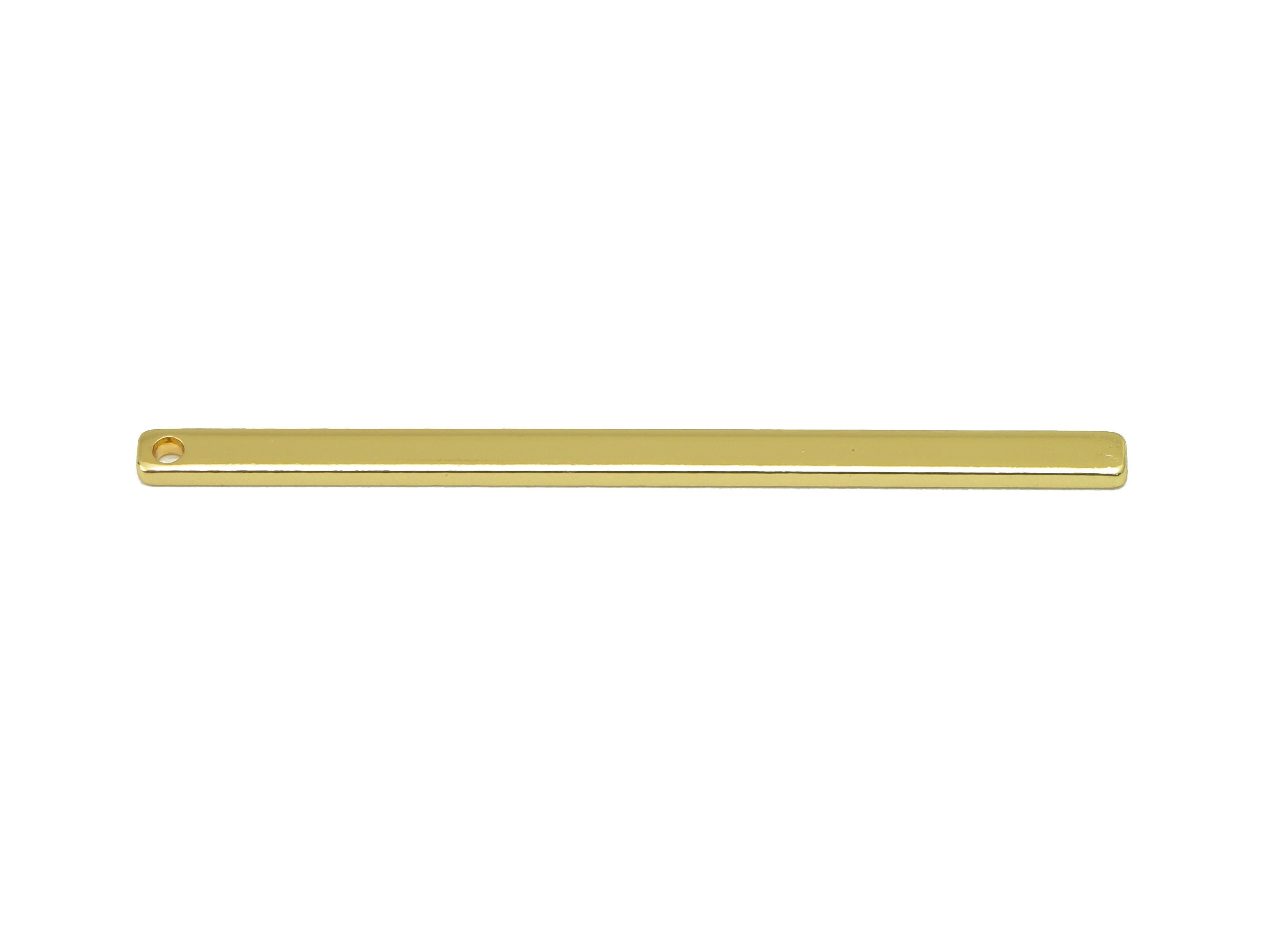 Brass Strip Charm - Gold Long Bar Earring Charm - Brass Strip Earring Charm -Earring Findings - 18k Real Gold Plated - 47x2.68x1mm- RGP6436 - DOMEDBAZAAR
