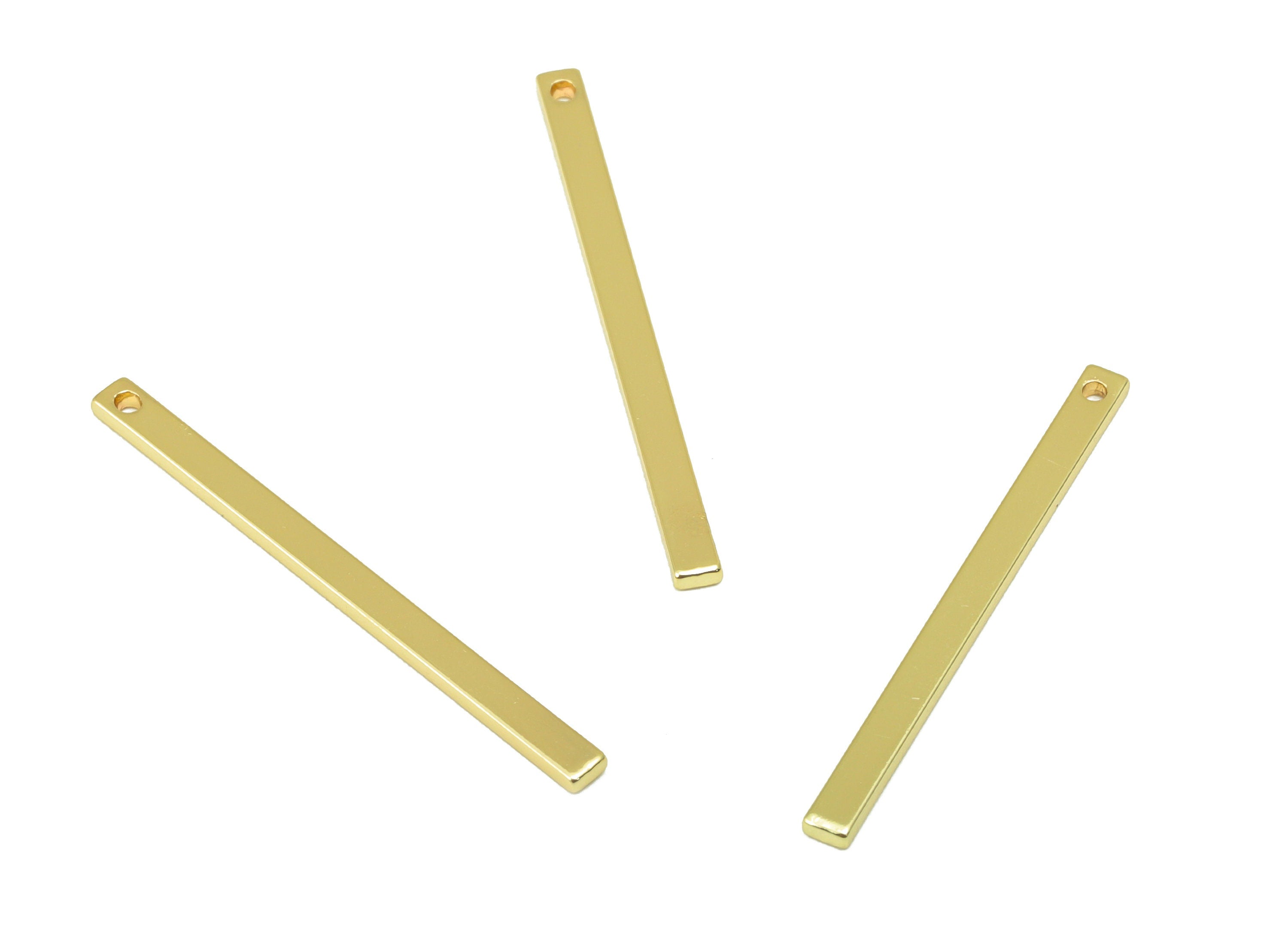 Brass Strip Charm - Gold Long Bar Earring Charm - Brass Strip Earring Charm -Earring Findings - 18k Real Gold Plated - 31.1 x2x 1mm- RGP6437 - DOMEDBAZAAR