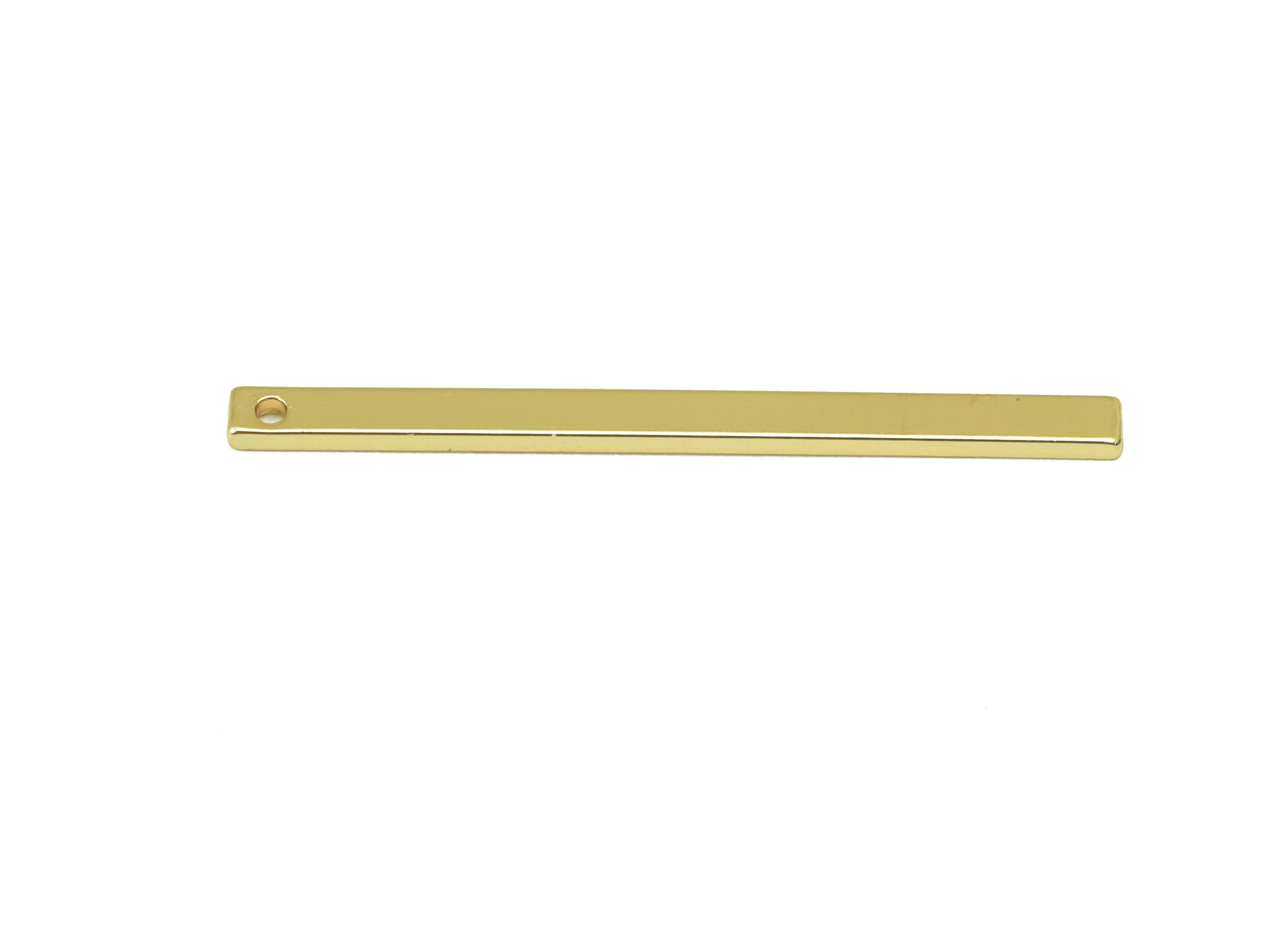 Brass Strip Charm - Gold Long Bar Earring Charm - Brass Strip Earring Charm -Earring Findings - 18k Real Gold Plated - 31.1 x2x 1mm- RGP6437 - DOMEDBAZAAR