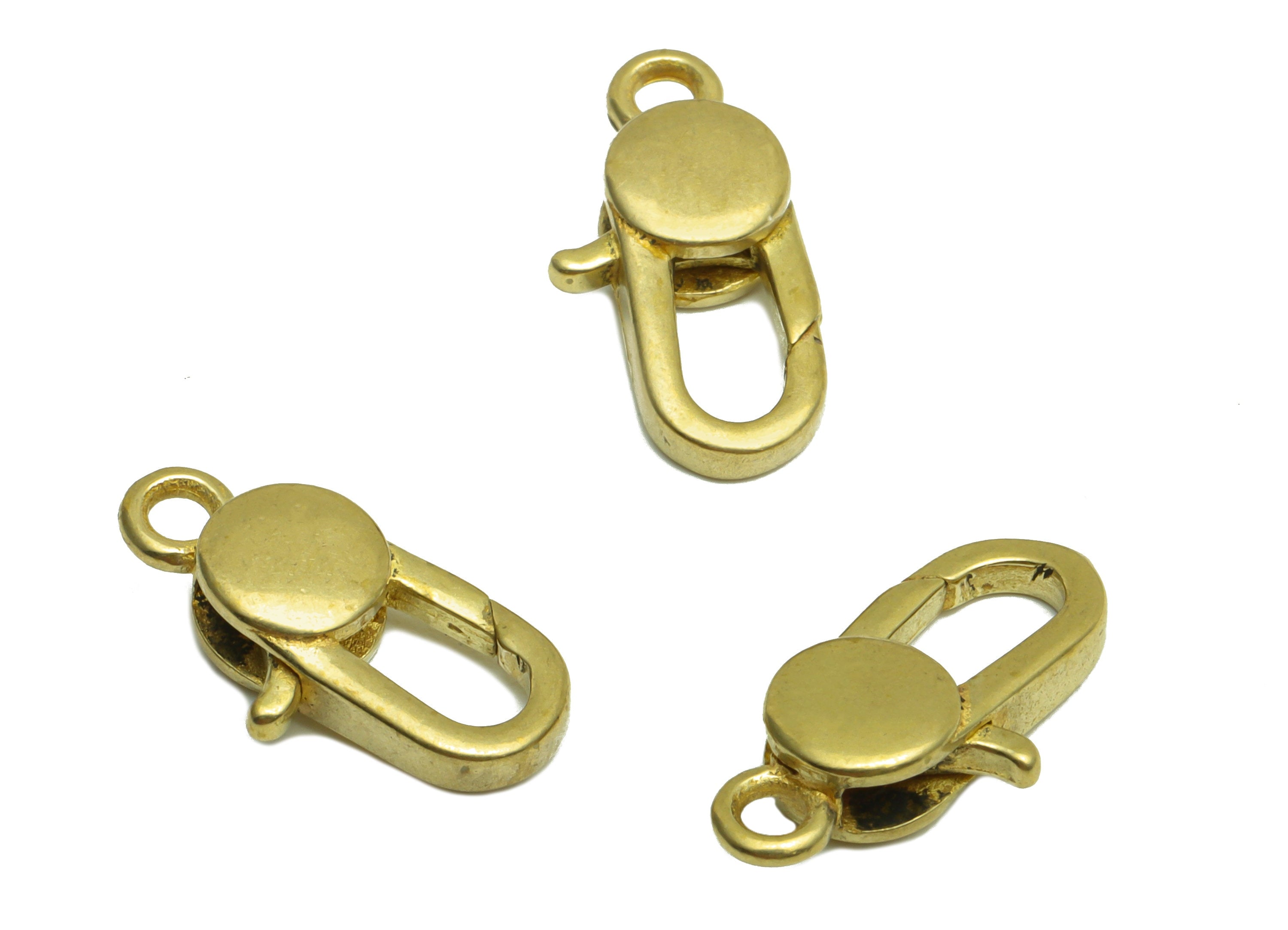 Brass Round Lobster Clasp - Raw Brass Circle Parrot Clasps - Parrot Clasp- Jewelry Supplies - For Necklace -16.7x8.37x3.87mm - PP8345 - DOMEDBAZAAR