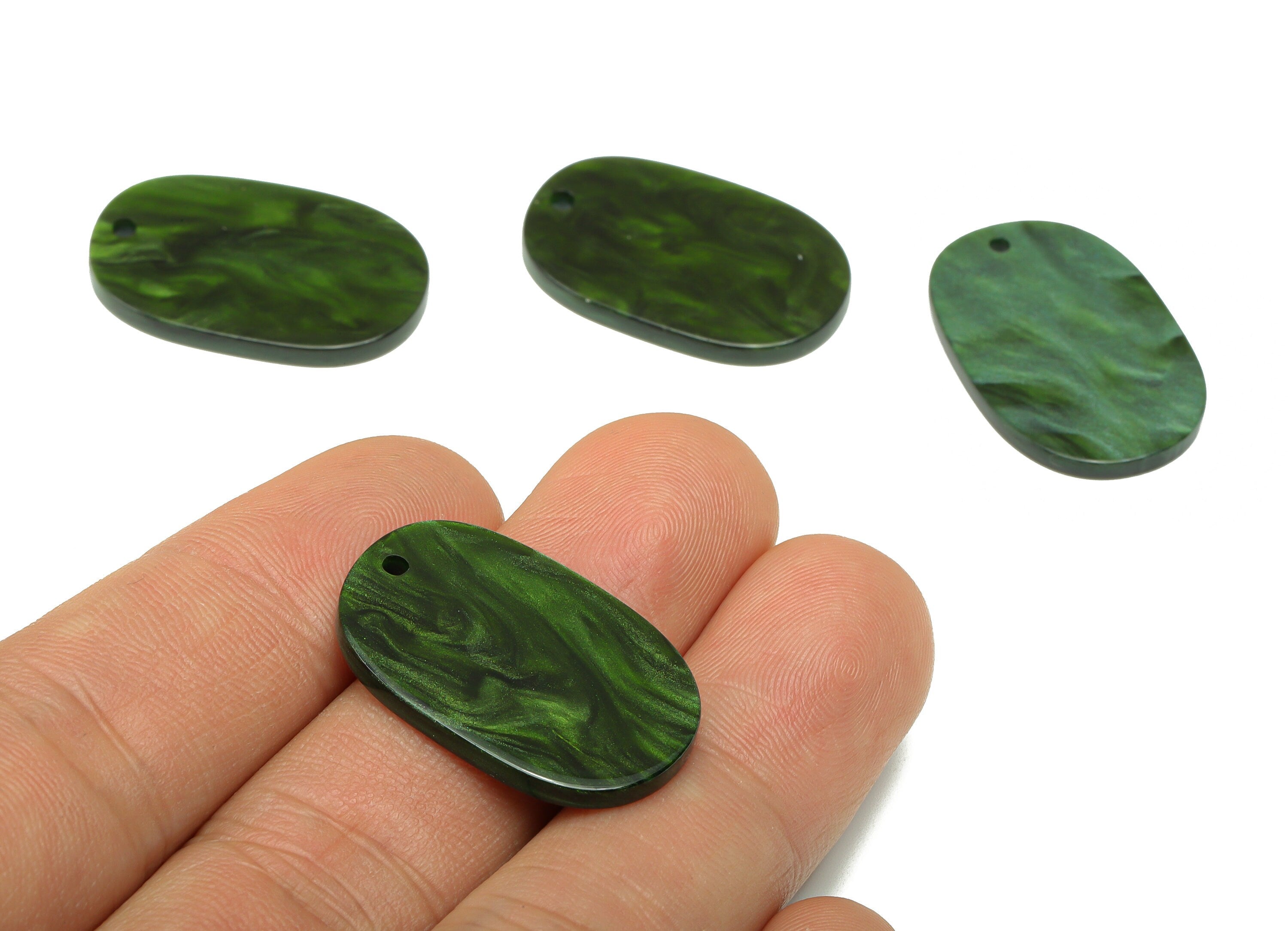 Acrylic Oval Earring Charms - Oval Shaped Pendant - Earring Findings - Jewelry Supplies - Color Code: A896 - 27.38x17.83x2.35mm- AC1158-A896 - DOMEDBAZAAR
