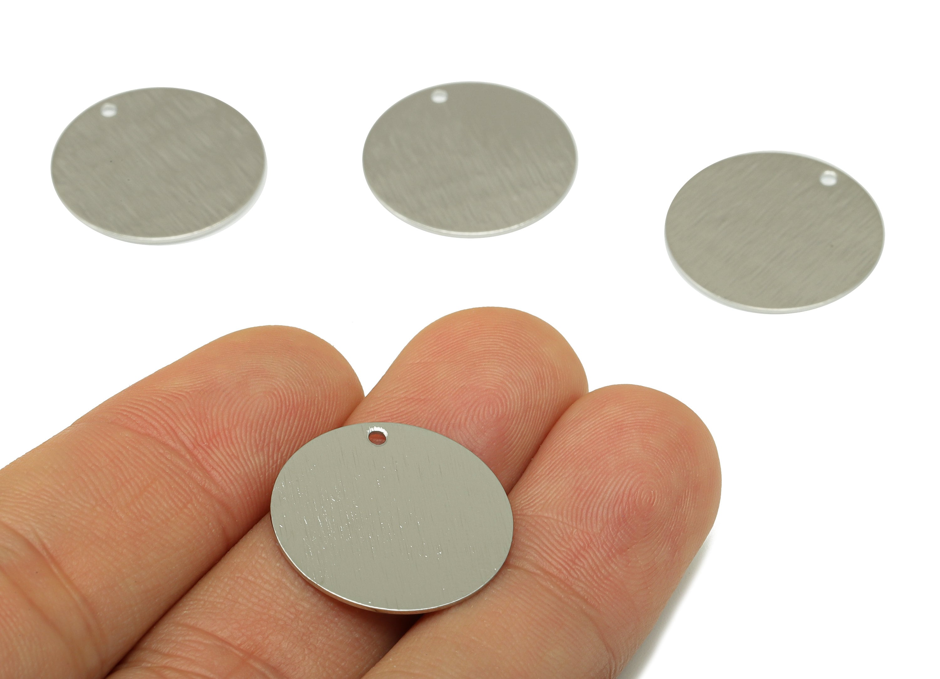 Brass Round Charms - Rough Textured Brass Pendant - For Necklace - Earring Findings - Jewelry Supplies -20.59 x 20.59 x 0.62mm - PP1931S - DOMEDBAZAAR