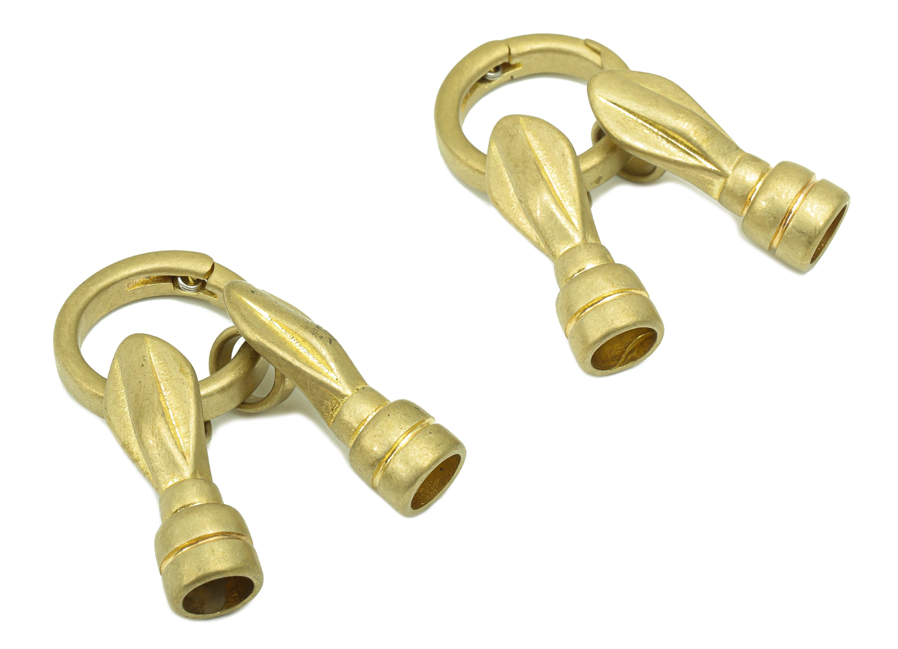Brass Round Carabiner -Raw Brass Round Clasp-For Necklaces And Bracelets -Jewelry Making -58x38 x4.07mm-PP8453 - DOMEDBAZAAR