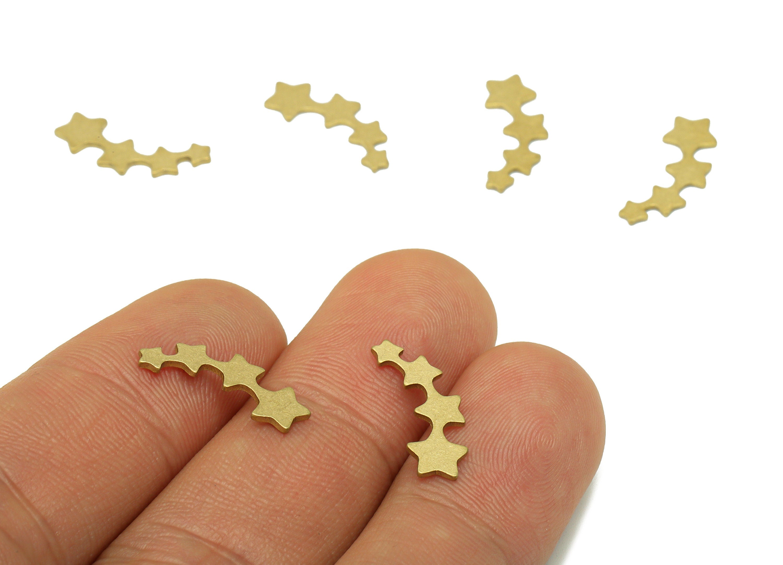 Brass Star Earring - Brass Hanging Star Charm - Brass Star Earring Charm - jewelry supplies -17.65 x 5.9m x 0.76mm - PP8522 - DOMEDBAZAAR
