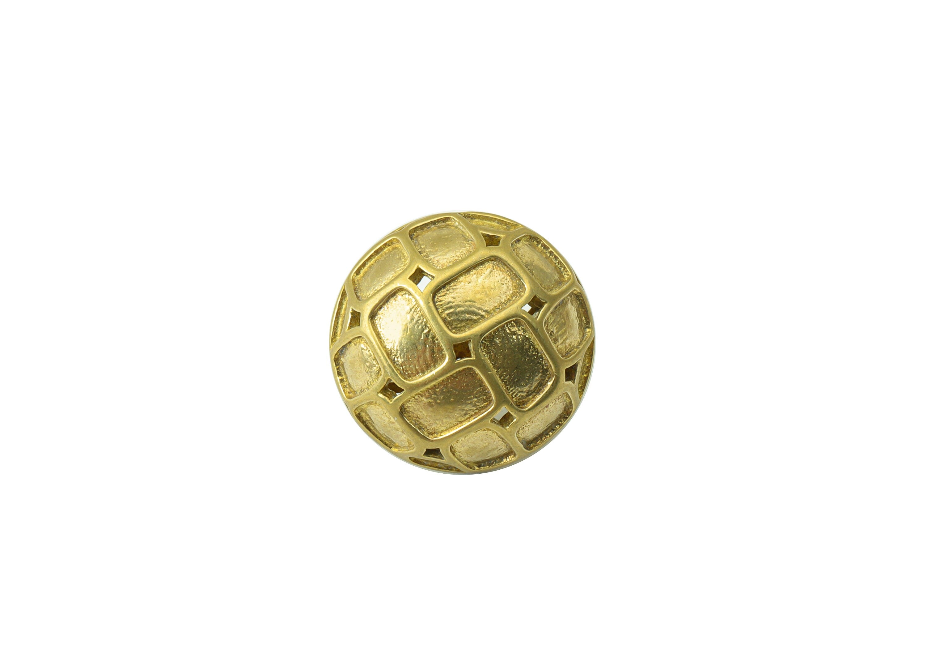 Brass Round Earring Stud –Raw Brass Textured Button Stud -Hollow Circle Stud -Flower Earring Post -Jewelry Supplies- 15.95x15.95x5mm-PP8486 - DOMEDBAZAAR