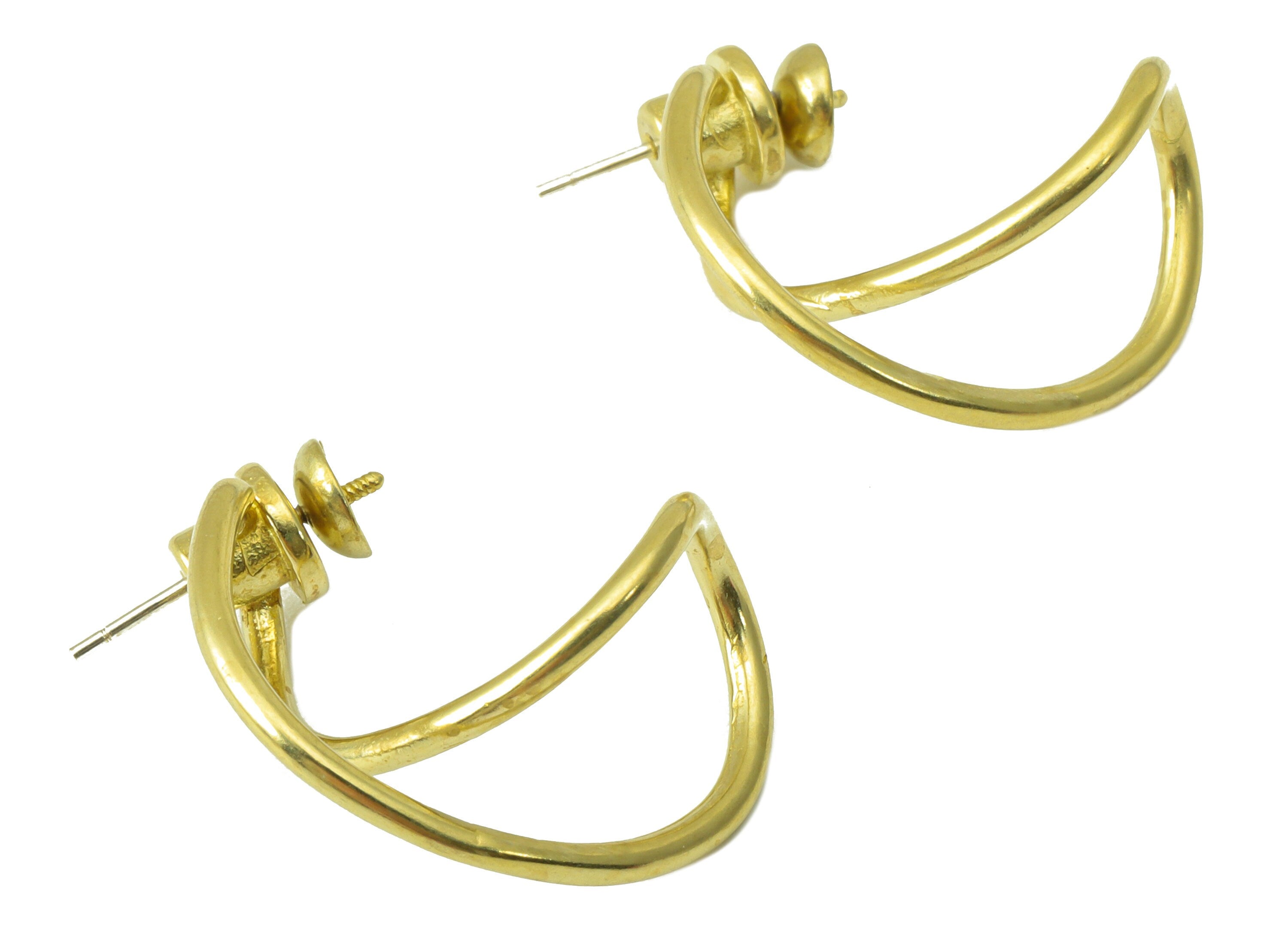 Brass Infinity Earrings Stud - Raw Brass Earring Post -Brass Wire Earring for Pearl - Brass Stud -Jewelry Supplies -22.33x18.98x2mm - PP8416 - DOMEDBAZAAR