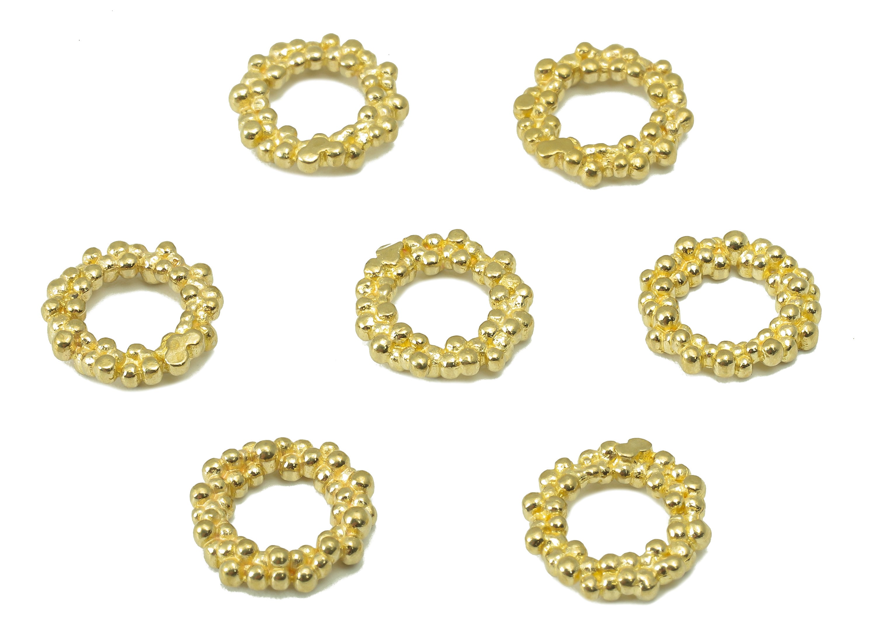 Brass Round Charm -Raw Brass Beaded Shape Hoop Earrings – Chunky Wide Shiny  Pendant-DIY For Jewelry Making-12x 12x 2.62mm-PP8350 - DOMEDBAZAAR