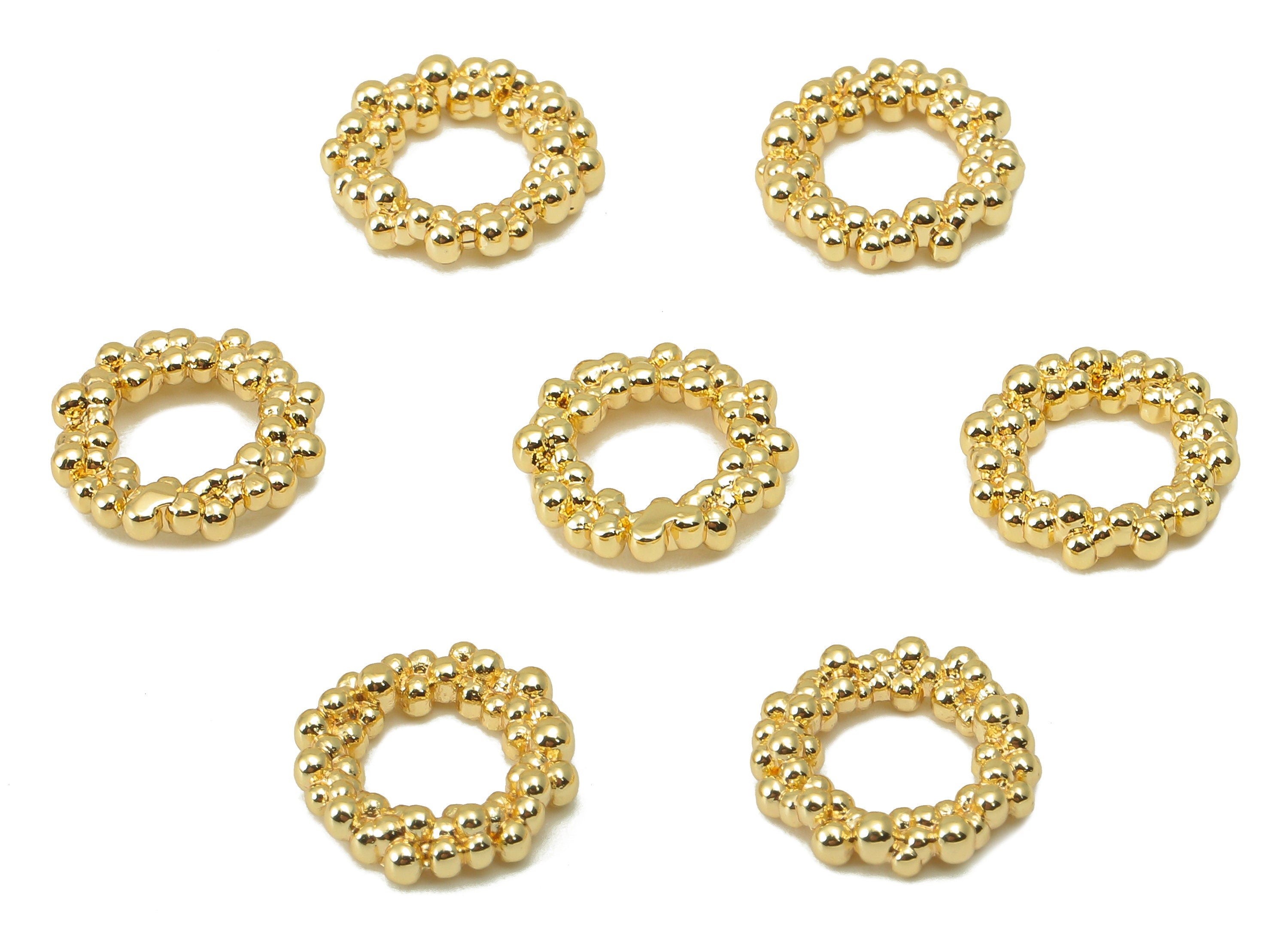 Brass Round Charm - Brass Gold Bead Charm - Brass Semi Circle Charm - 18K Real Gold Plated -Jewelry Making - 11.7x11.7x 2.8mm- RGP5994 - DOMEDBAZAAR