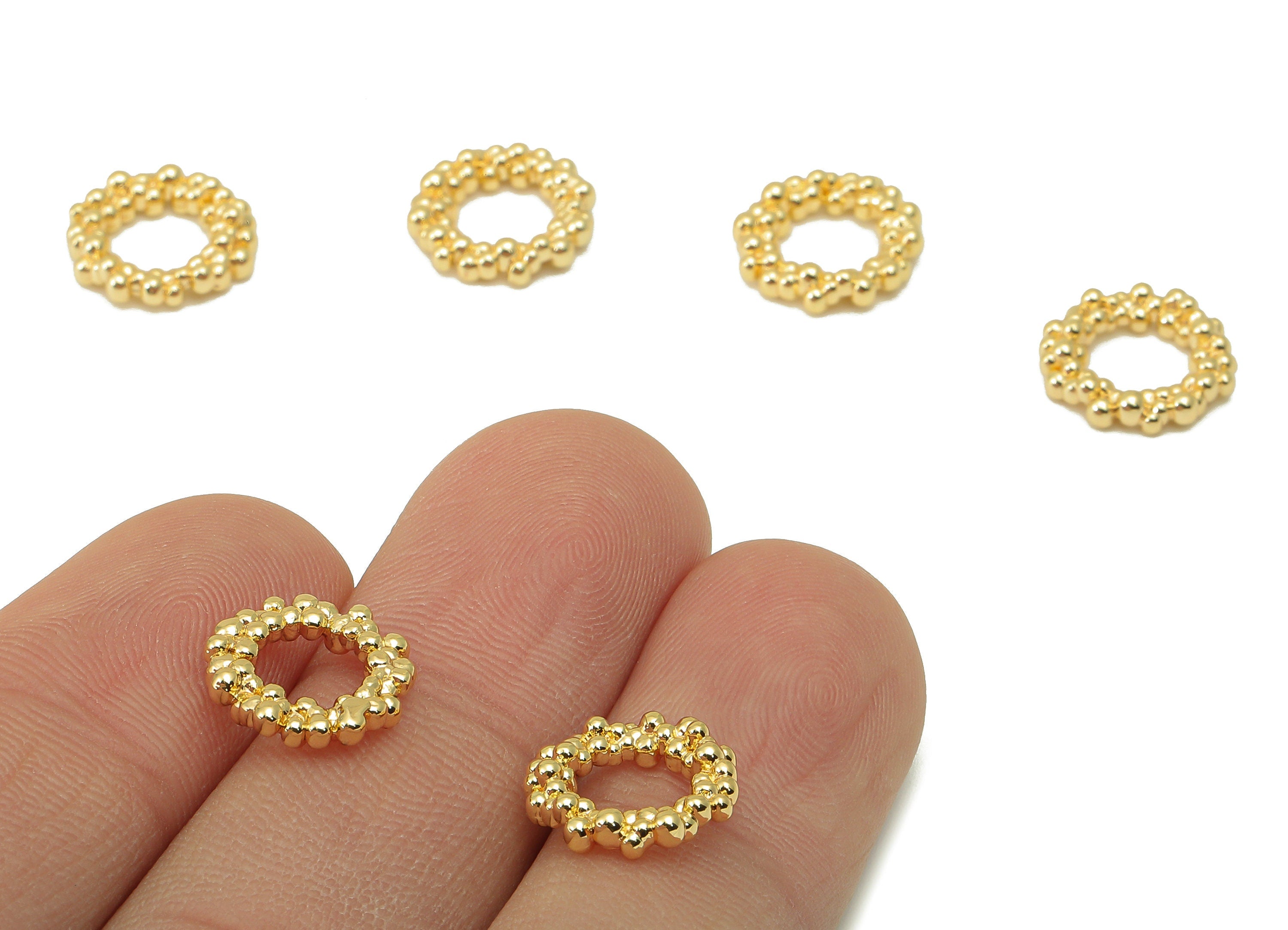 Brass Round Charm - Brass Gold Bead Charm - Brass Semi Circle Charm - 18K Real Gold Plated -Jewelry Making - 11.7x11.7x 2.8mm- RGP5994 - DOMEDBAZAAR