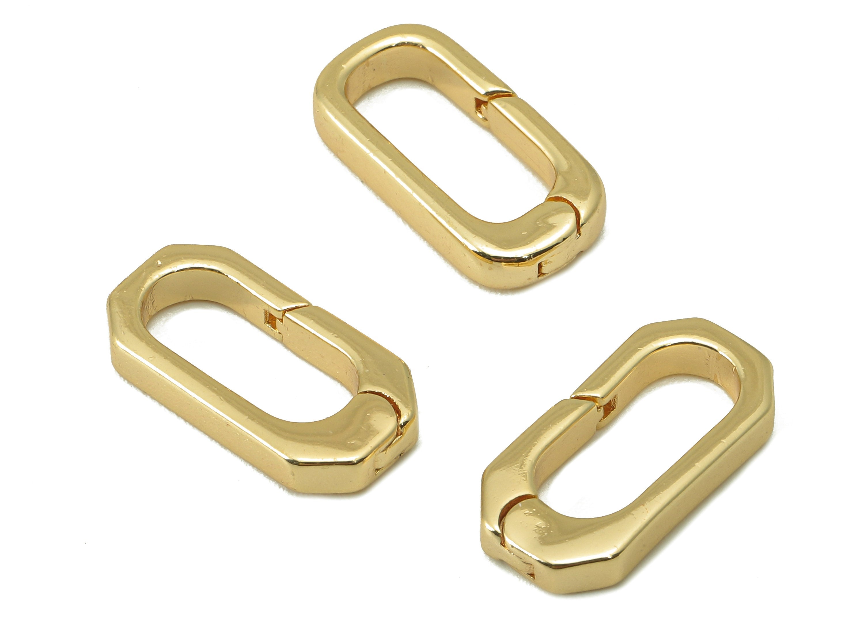 Brass Octagon Clasp - Brass Thick Hoop Clasp - Brass Octagon Hoop Clasp- 18K Real Gold Plated -Jewelry Making - 16.18x8x 1.53mm- RGP5995 - DOMEDBAZAAR