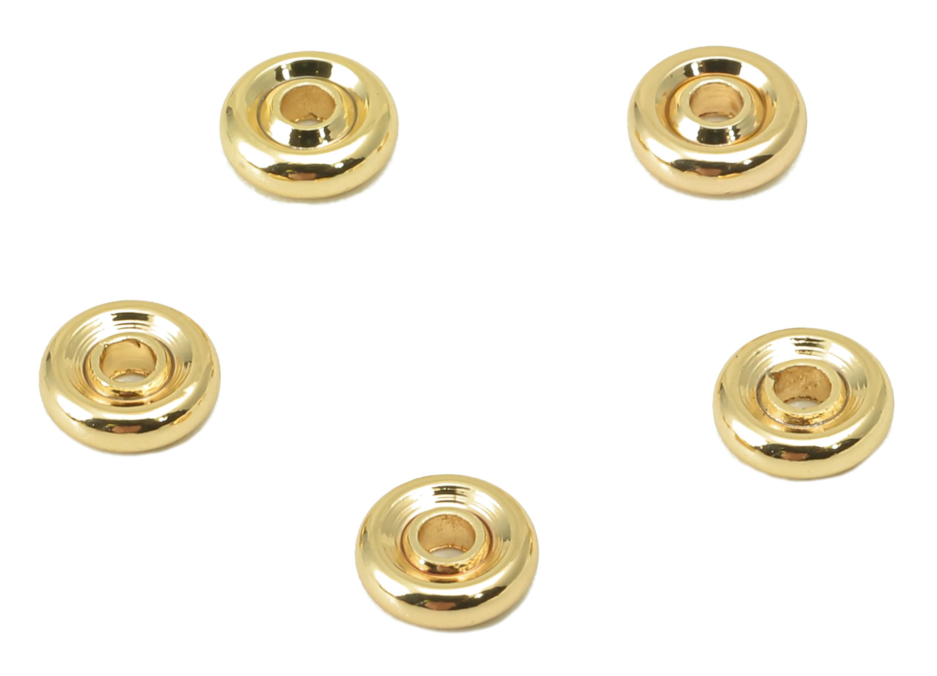 Brass Spacer Beads - Brass Gold Donut Spacer Beads - 18K Gold Plated Flat Round Spacer Beads - Jewelry Making- 4.9x4.96x 1.42mm -RGP6046 - DOMEDBAZAAR
