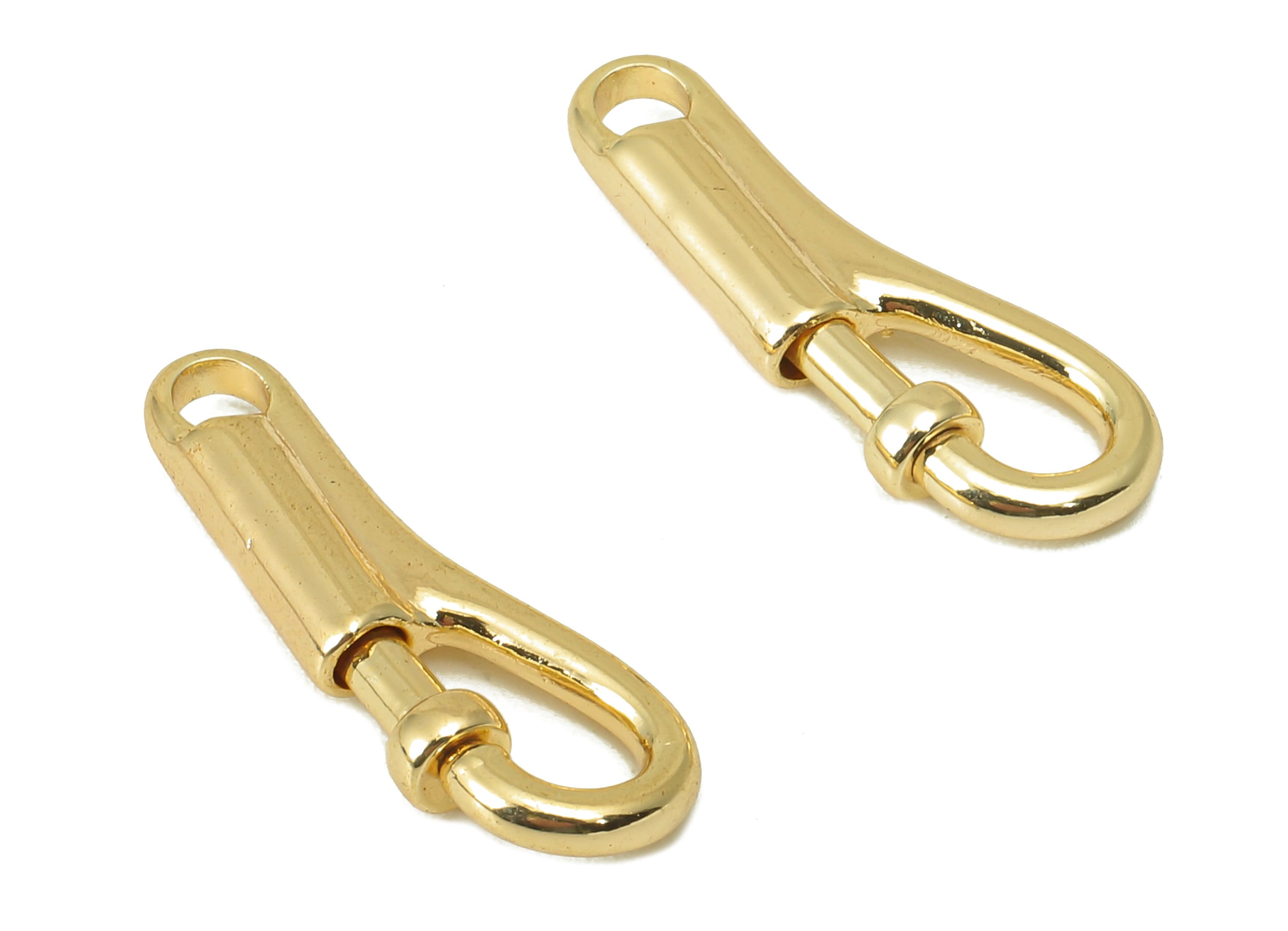 Brass Lobster Claw - Brass Long Clasp Charm -Brass Parrot Clasps- For Necklace - 18K Real Gold Plated - 22.31x7.34x 3.28mm-RGP6082 - DOMEDBAZAAR