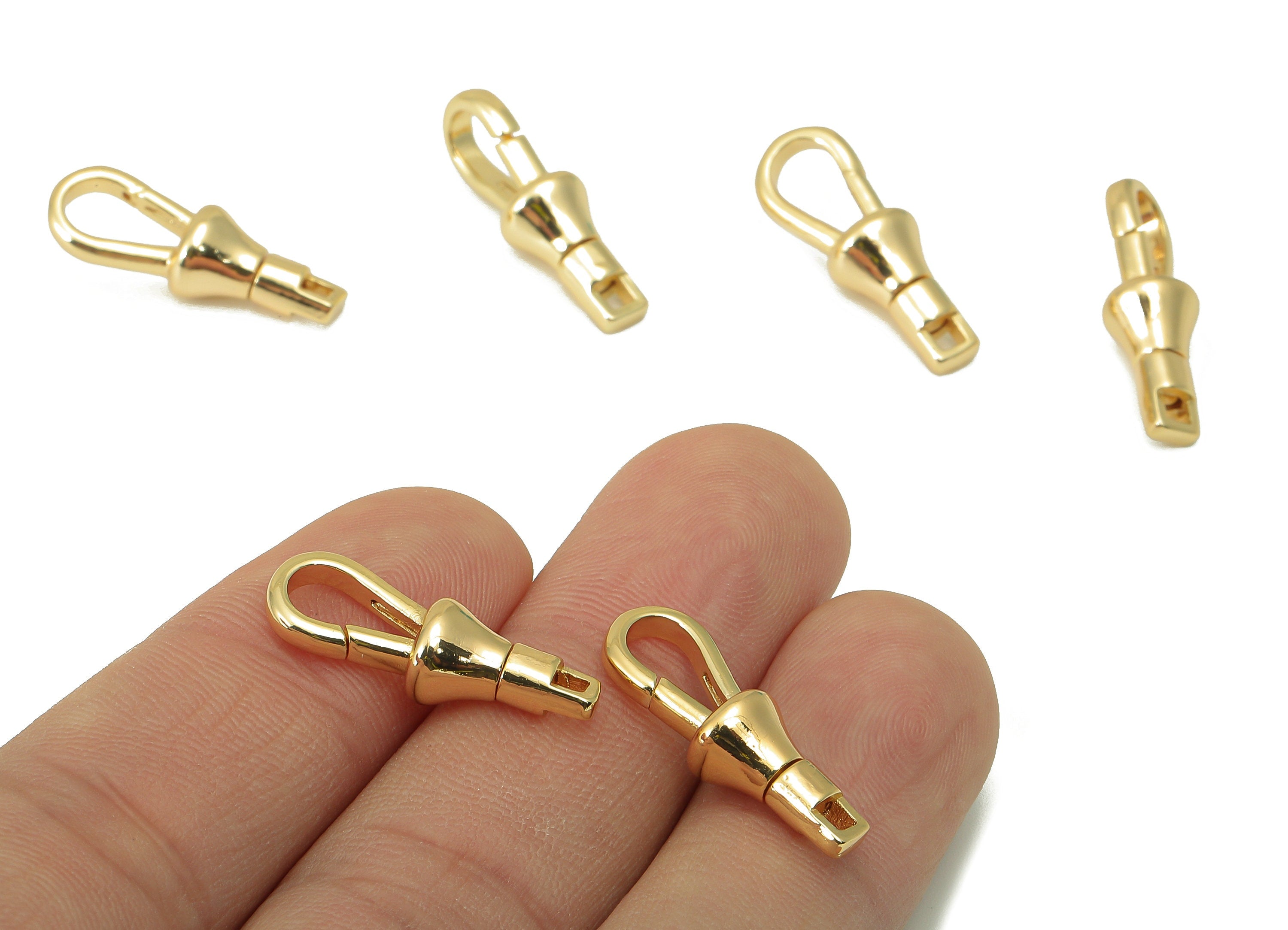Brass Lobster Claw - Brass Gourd Clasp Charm -Brass Parrot Clasps- For Necklace - 18K Real Gold Plated - 22.97x 7.8 x 7mm-RGP6083 - DOMEDBAZAAR