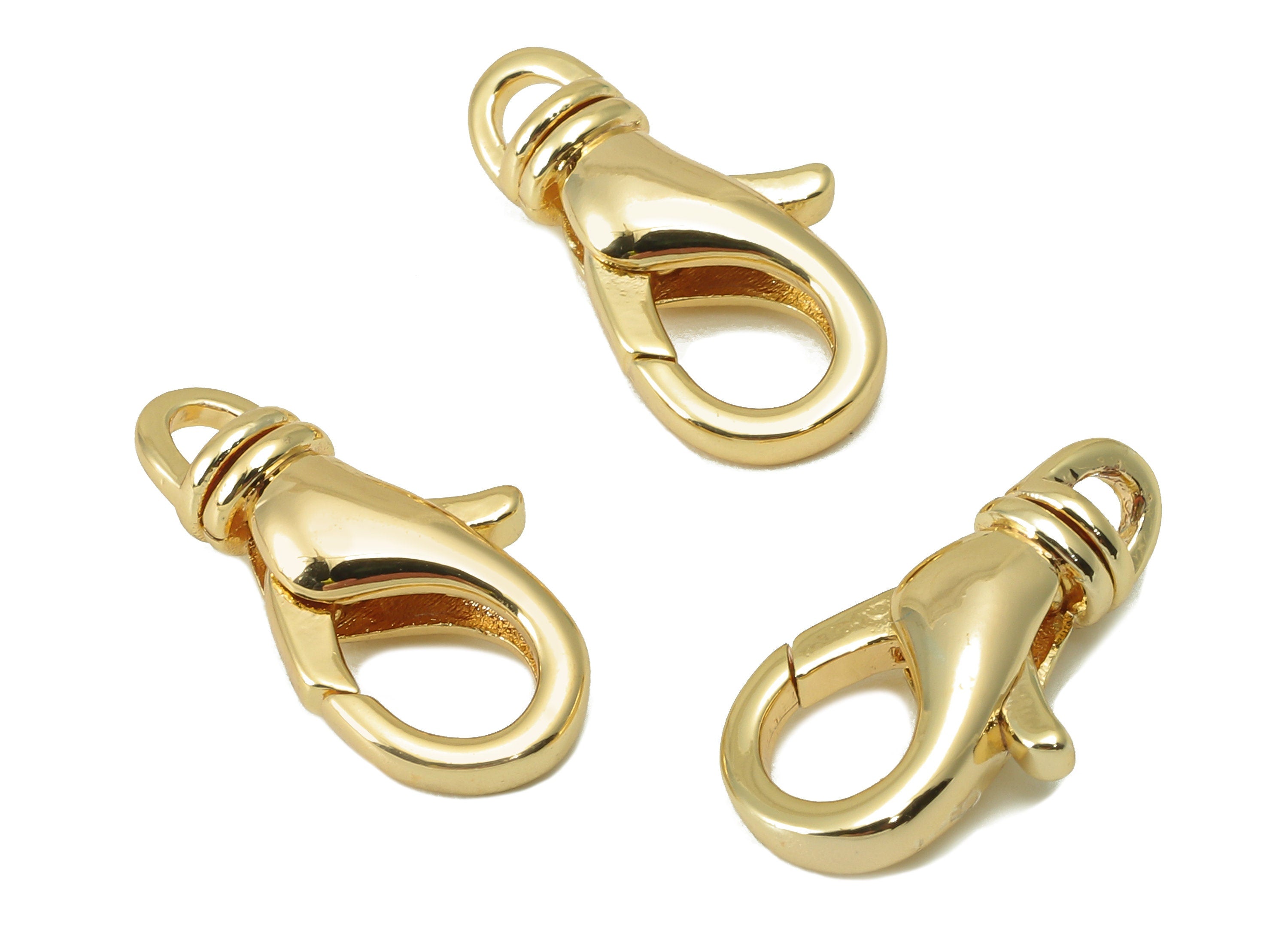 Brass Clips Parrot Clasp - Gold Necklace Clasp - Gold Lobster Clasps Bracelet Clasp - 18K Real Gold Plated Brass - 18.23x9.76x4.67mm-RGP6084 - DOMEDBAZAAR