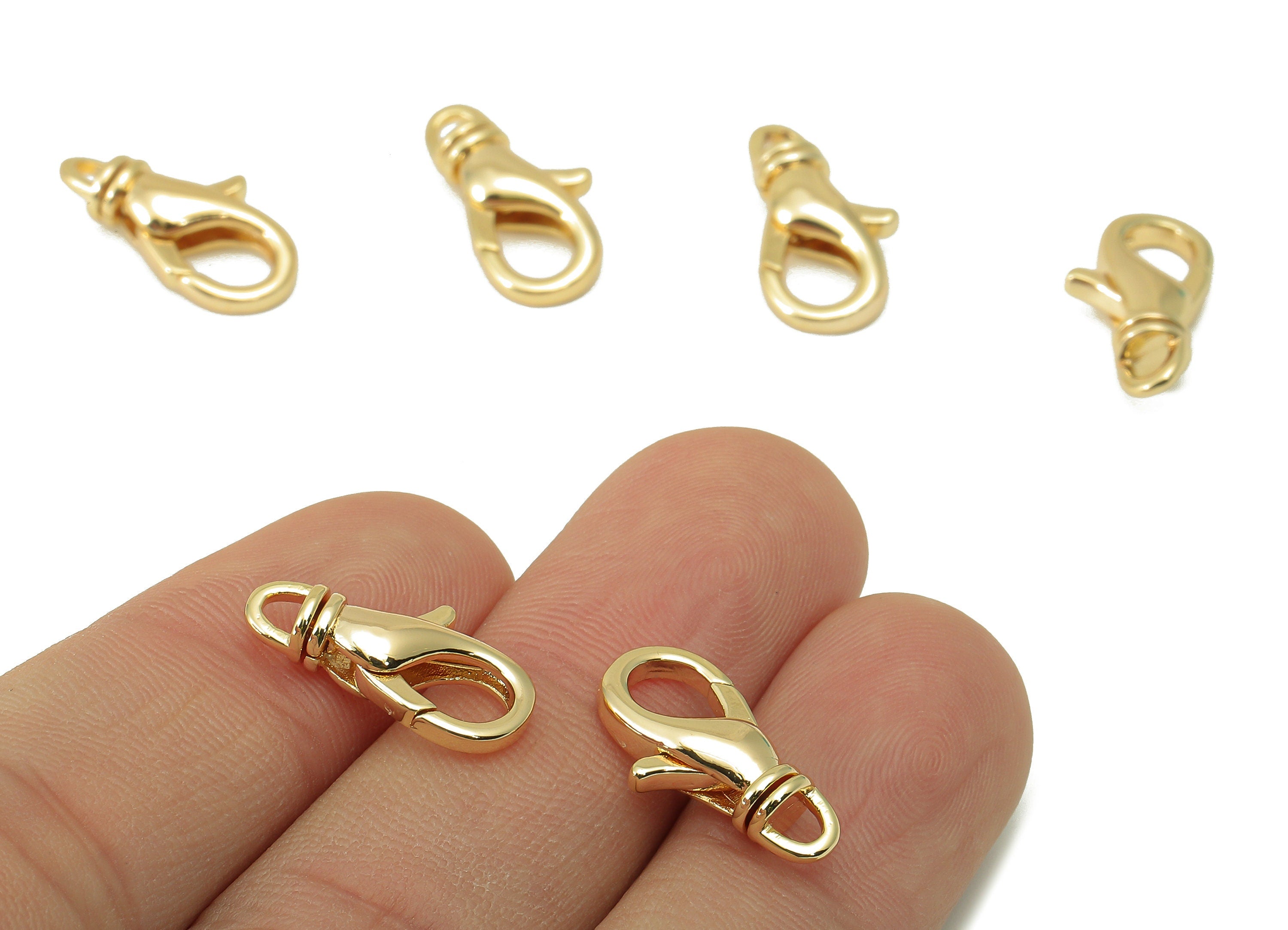 Brass Clips Parrot Clasp - Gold Necklace Clasp - Gold Lobster Clasps Bracelet Clasp - 18K Real Gold Plated Brass - 18.23x9.76x4.67mm-RGP6084 - DOMEDBAZAAR