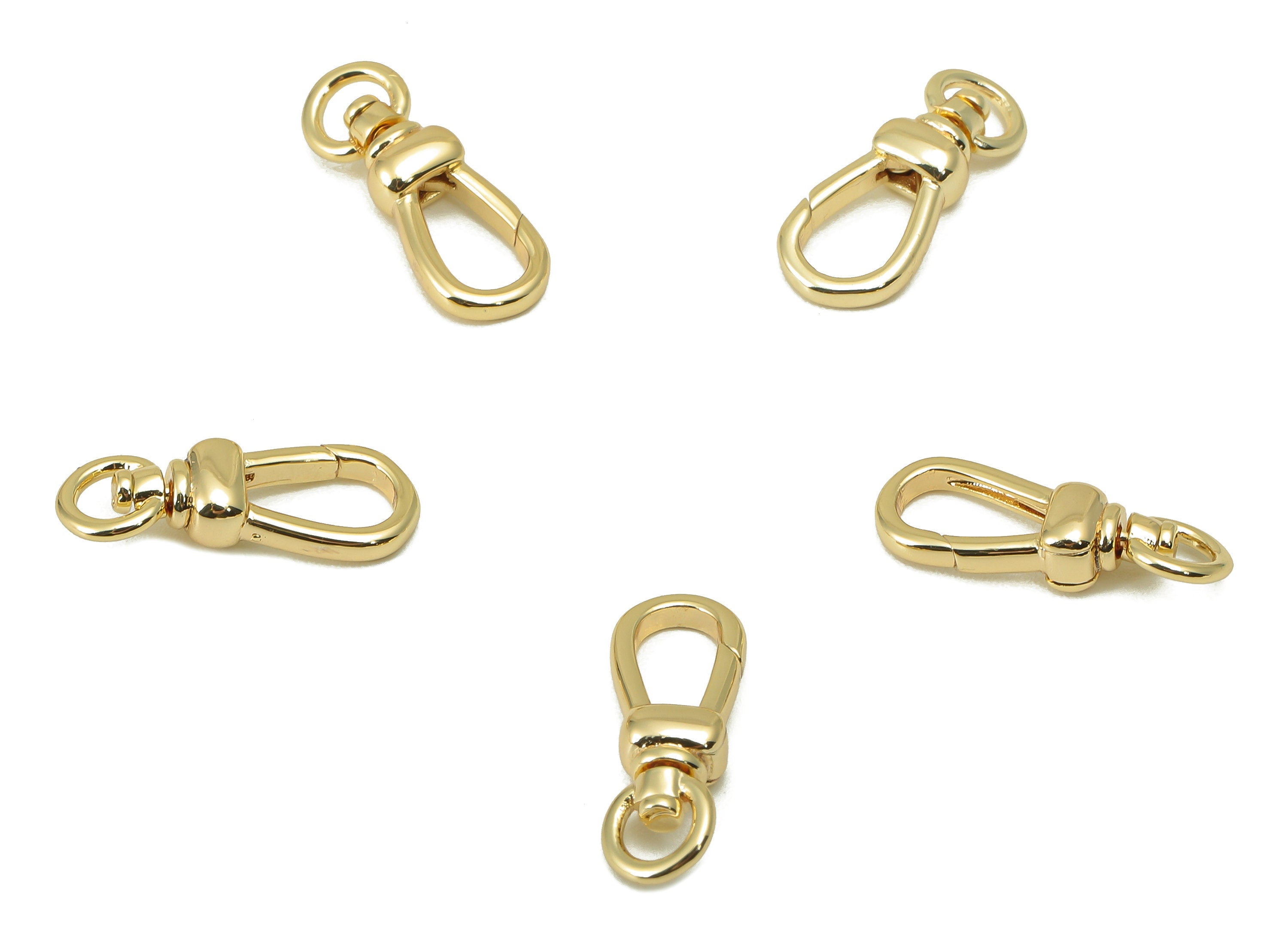Brass Lobster Claw Clasps - Brass Parrot Clasp -Jewelry Supplies -For Necklace - 18K Real Gold Plating Brass - 17.5x 6.92 x 3.8mm-RGP6085 - DOMEDBAZAAR