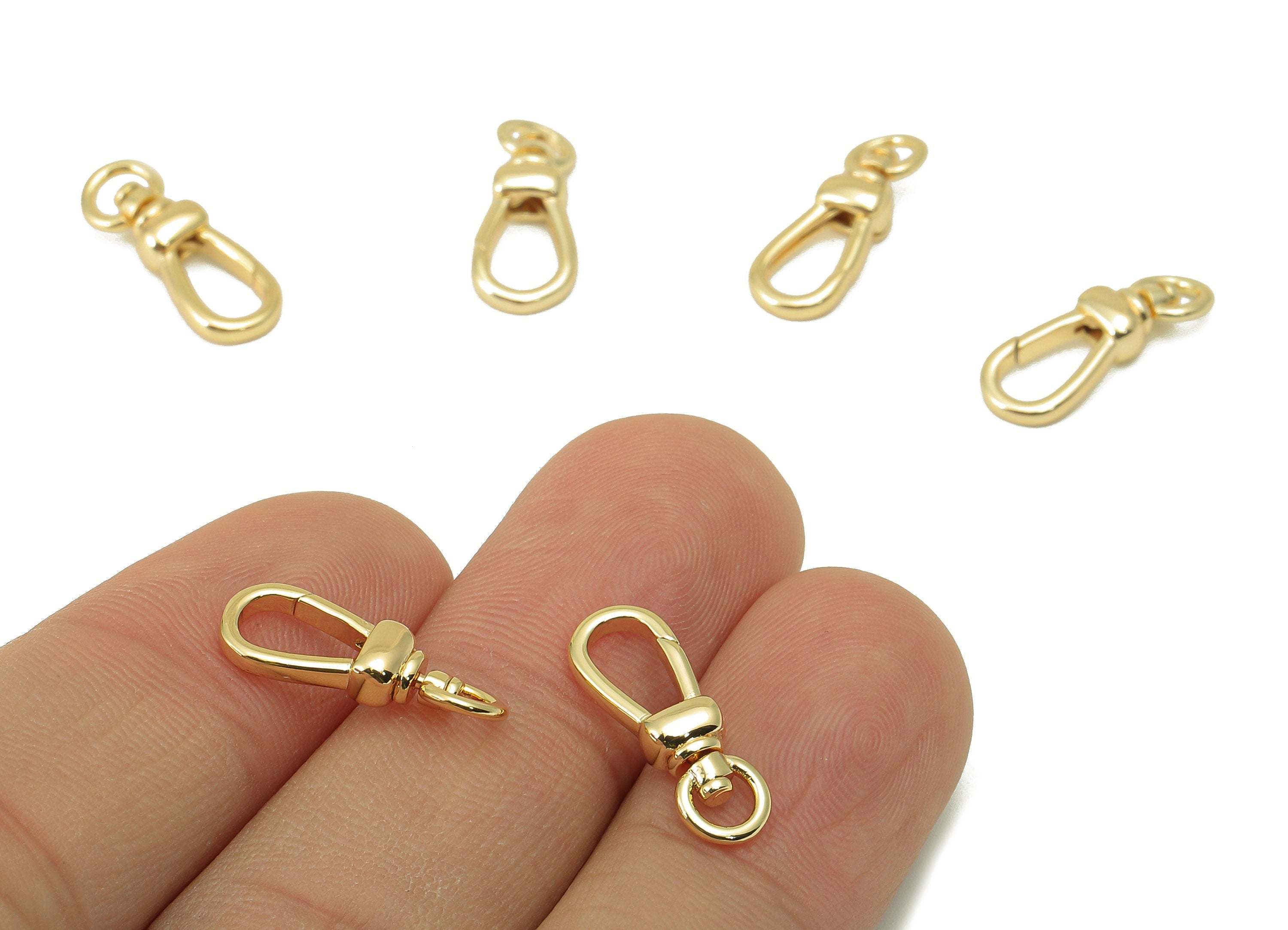 Brass Lobster Claw Clasps - Brass Parrot Clasp -Jewelry Supplies -For Necklace - 18K Real Gold Plating Brass - 17.5x 6.92 x 3.8mm-RGP6085 - DOMEDBAZAAR