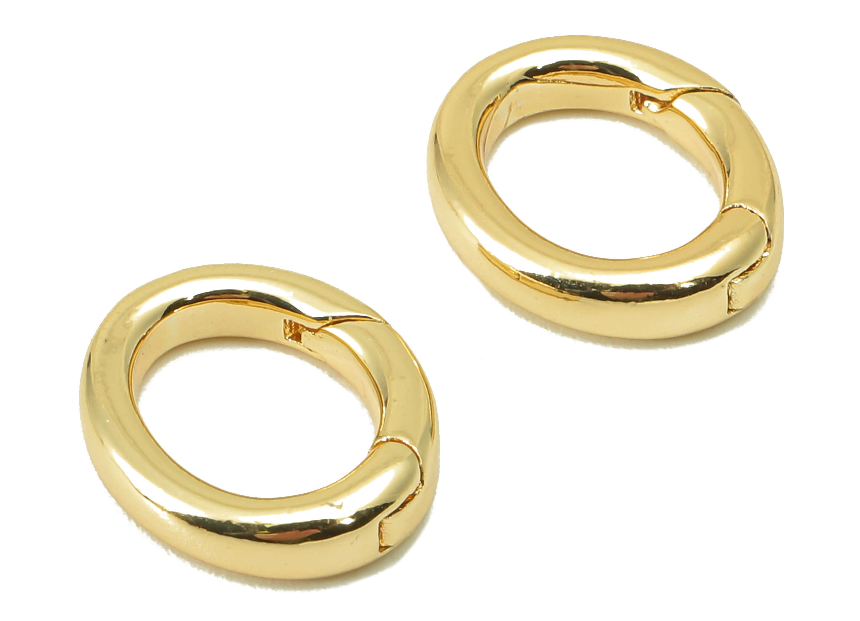 Brass Round Clasp - Brass Gold Hoop Clasp - Brass Circle Hoop Clasp- 18K Real Gold Plated -Jewelry Making - 13.49x 11.31 x 2.59mm - RGP6108 - DOMEDBAZAAR