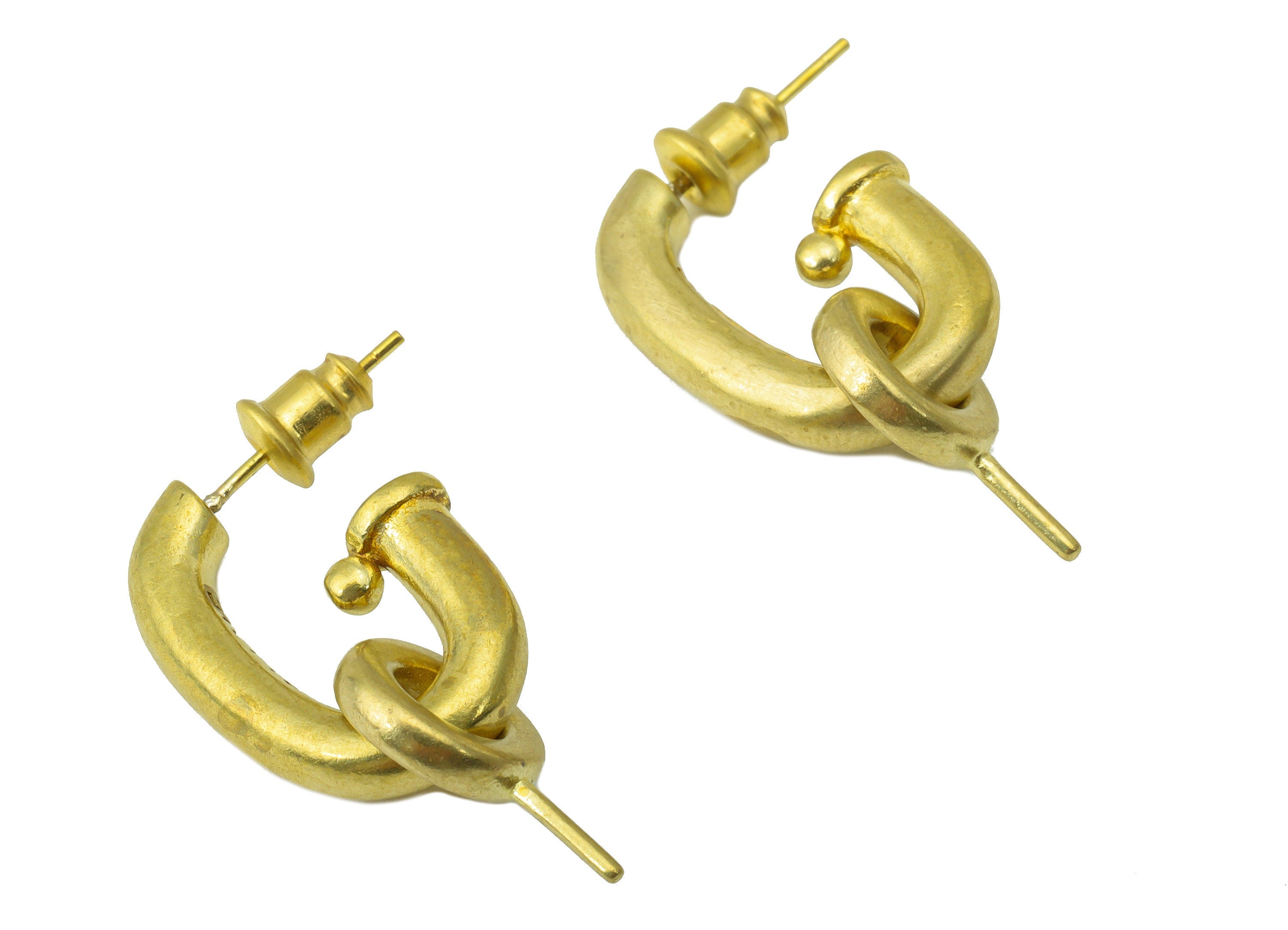Brass Waterpipe Earring Post - Raw Brass Earring For Pearl - Earring Post For Bead - Jewelry Supplies - 21.96x17.88x3.76mm-PP8485 - DOMEDBAZAAR