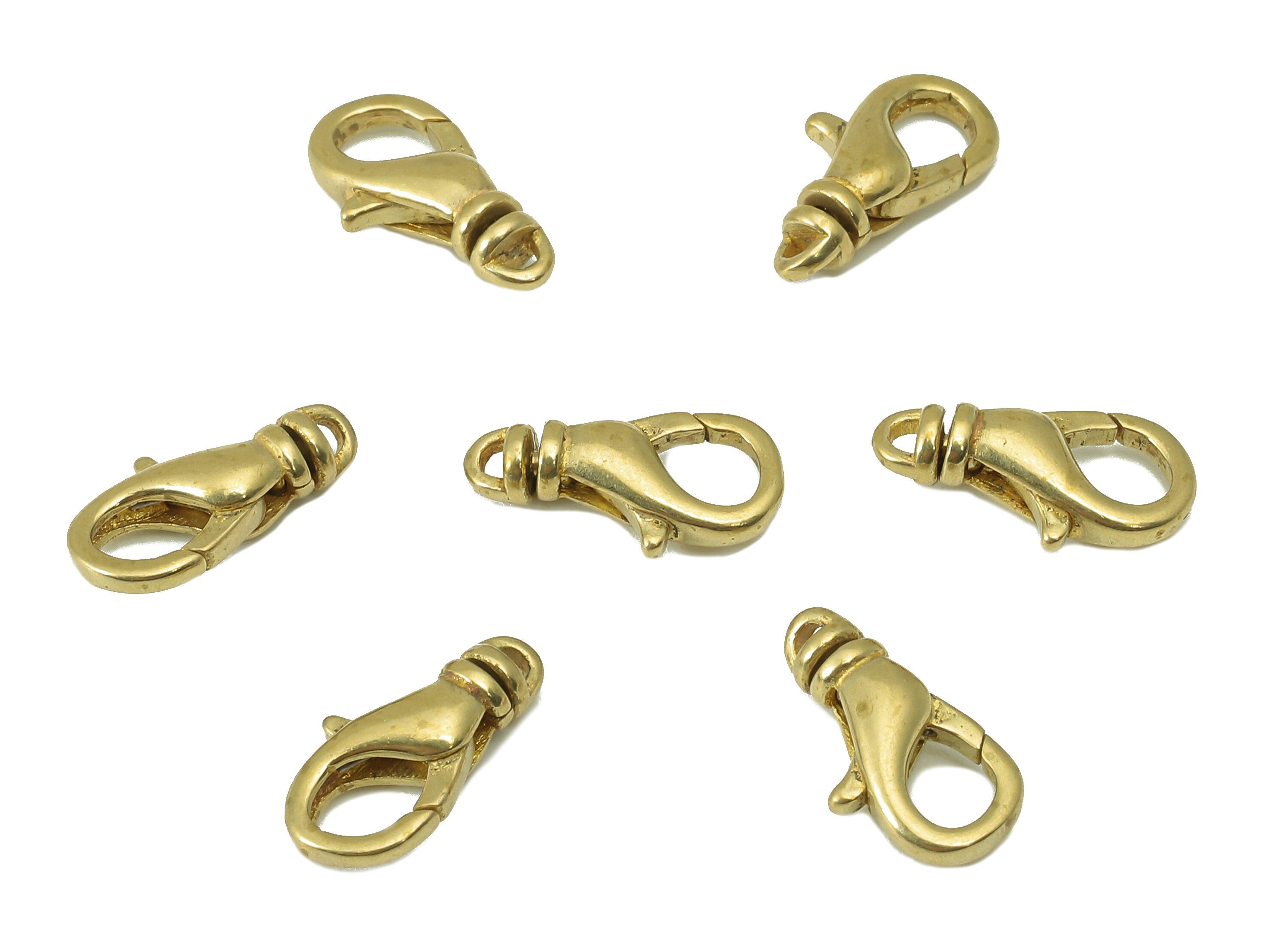 Brass Lobster Claw Clasps - Raw Brass Mini Parrot Clasp -Jewelry Supplies - For Bracelet - For Necklace - 12.17 x 6.36 x 3.07mm - PP8295 - DOMEDBAZAAR