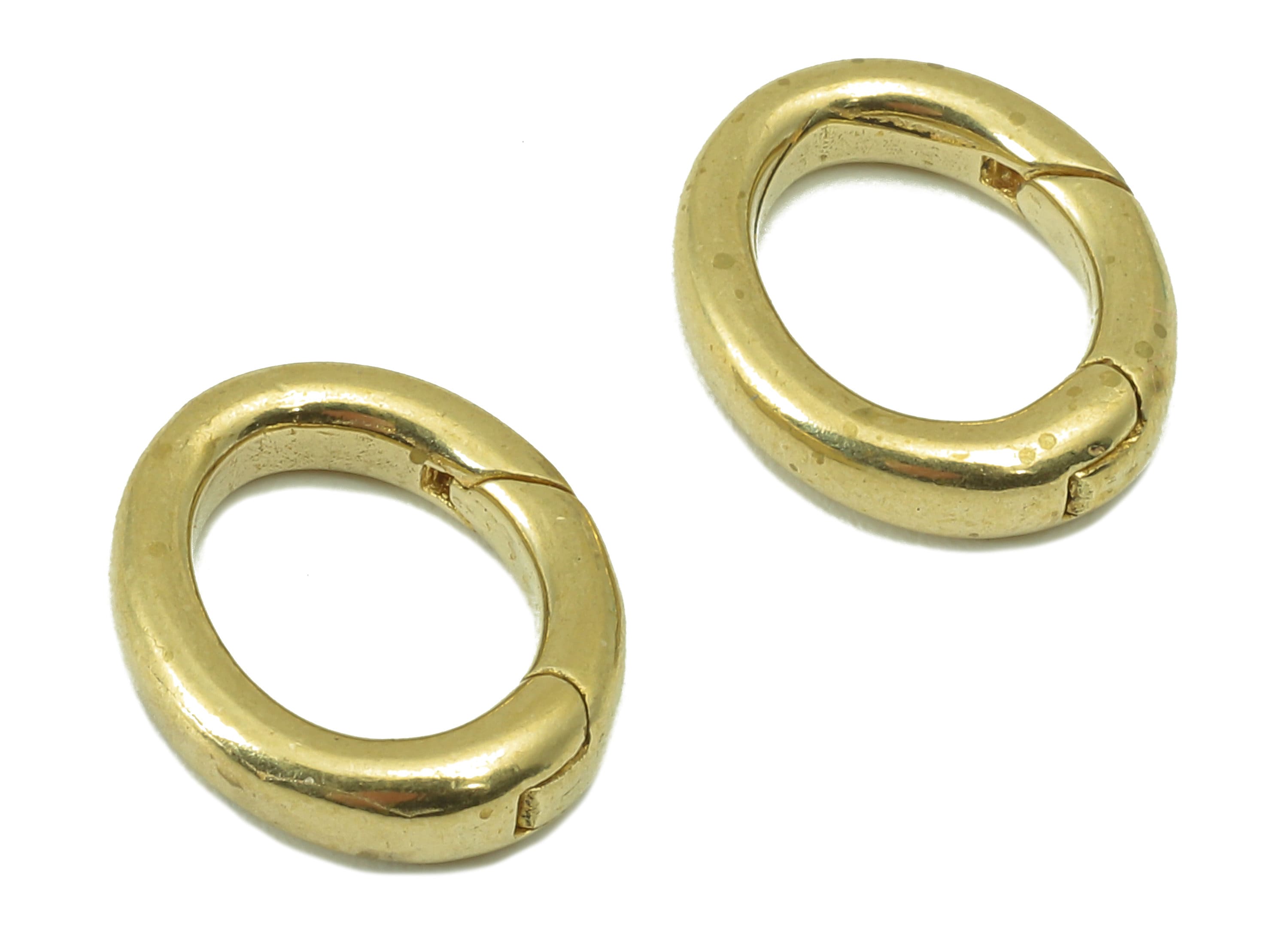 Brass Round Clasps - Raw Brass Oval O Clasp -Brass Hoop Clasp Circle - Jewelry Supplies - For Necklace -13.66x11.6x 3.09mm - PP8297 - DOMEDBAZAAR