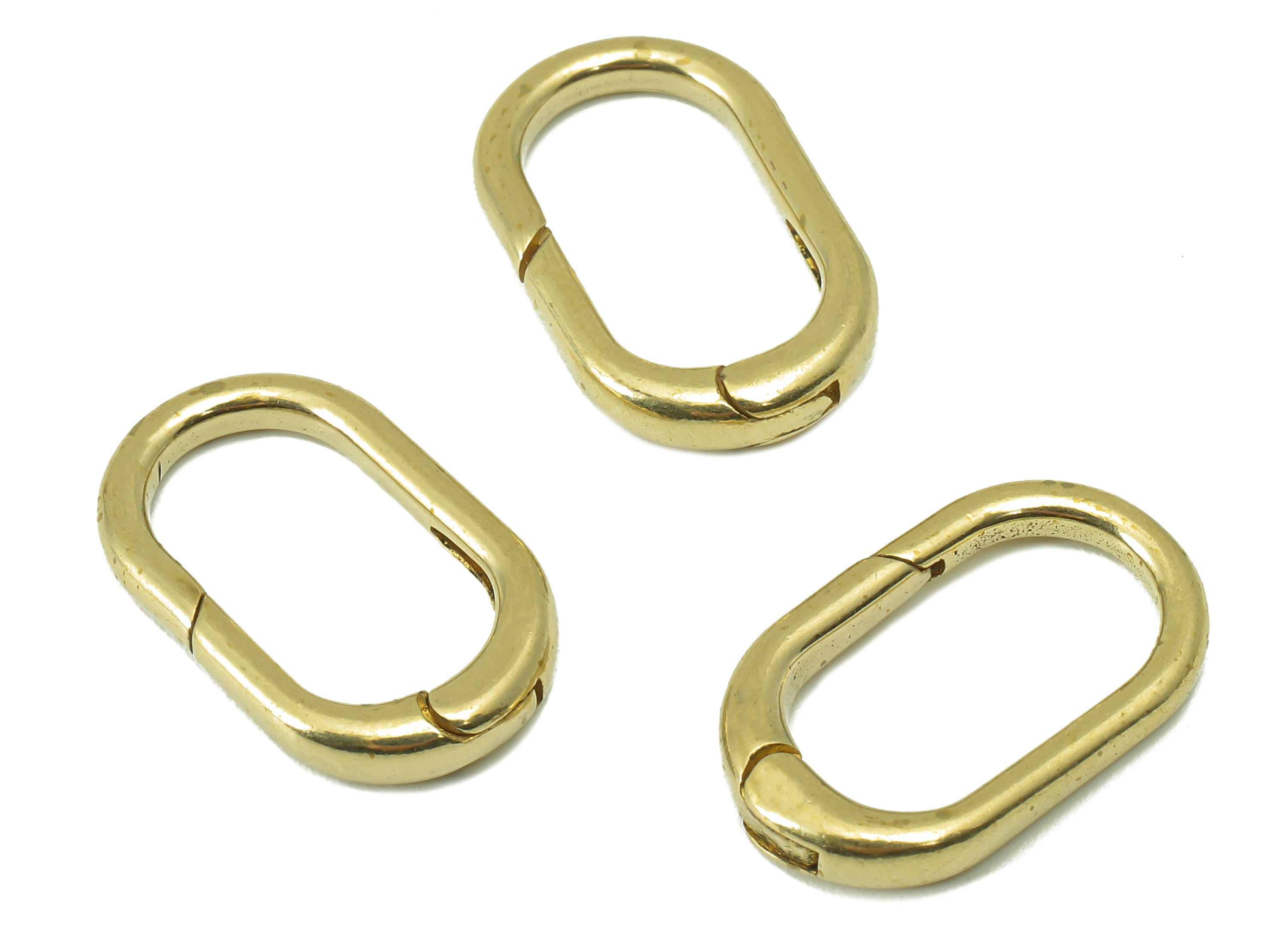 Brass Ellipse Clasp - Raw Brass Hoop Clasp - Brass Hoop Clasp- Jewelry Supplies - For Necklace - 19.71 x 12.04 x 3.07mm- PP8298 - DOMEDBAZAAR