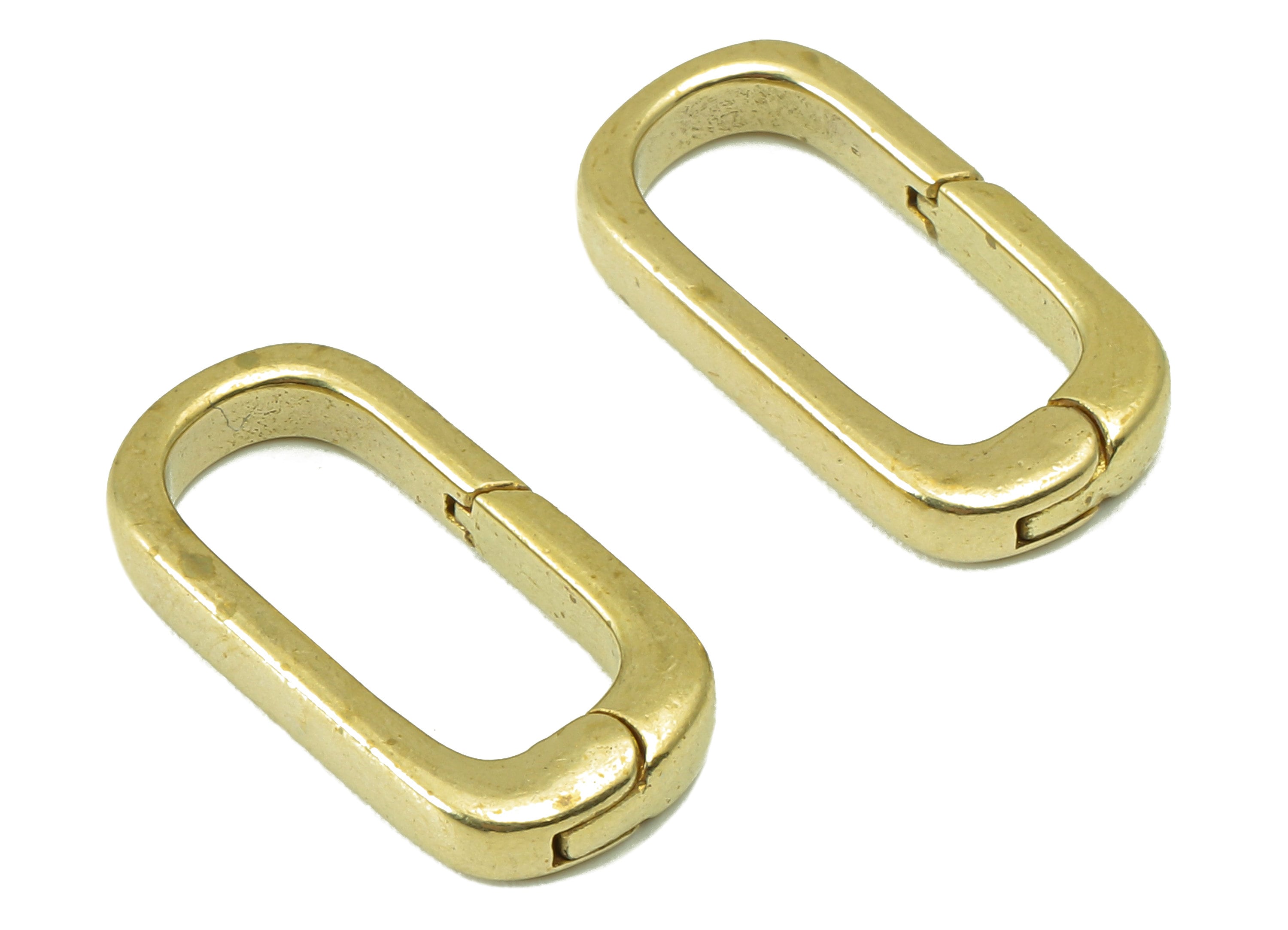 Brass Oval Rectangle Clasp - Raw Brass Hoop Clasp - Brass Hoop Clasp- Jewelry Supplies - For Necklace -20.15 x 9.88 x 3.14mm- PP8300 - DOMEDBAZAAR