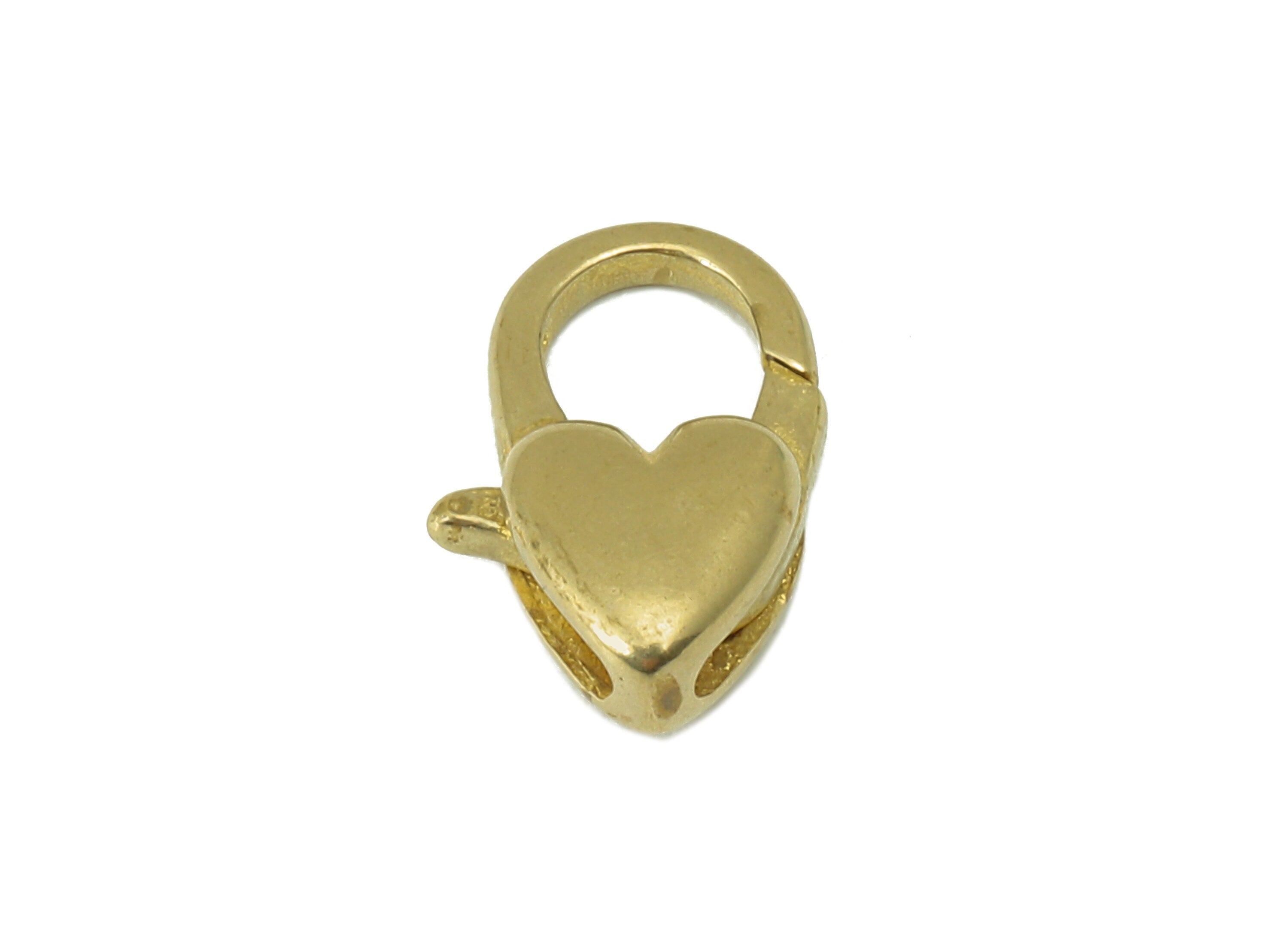 Brass Heart Lobster Clasp - Raw Brass Heart Lobster Clasps - Parrot Clasp- Jewelry Supplies - For Necklace -13.68x 8.18x 4.05mm - PP8339 - DOMEDBAZAAR
