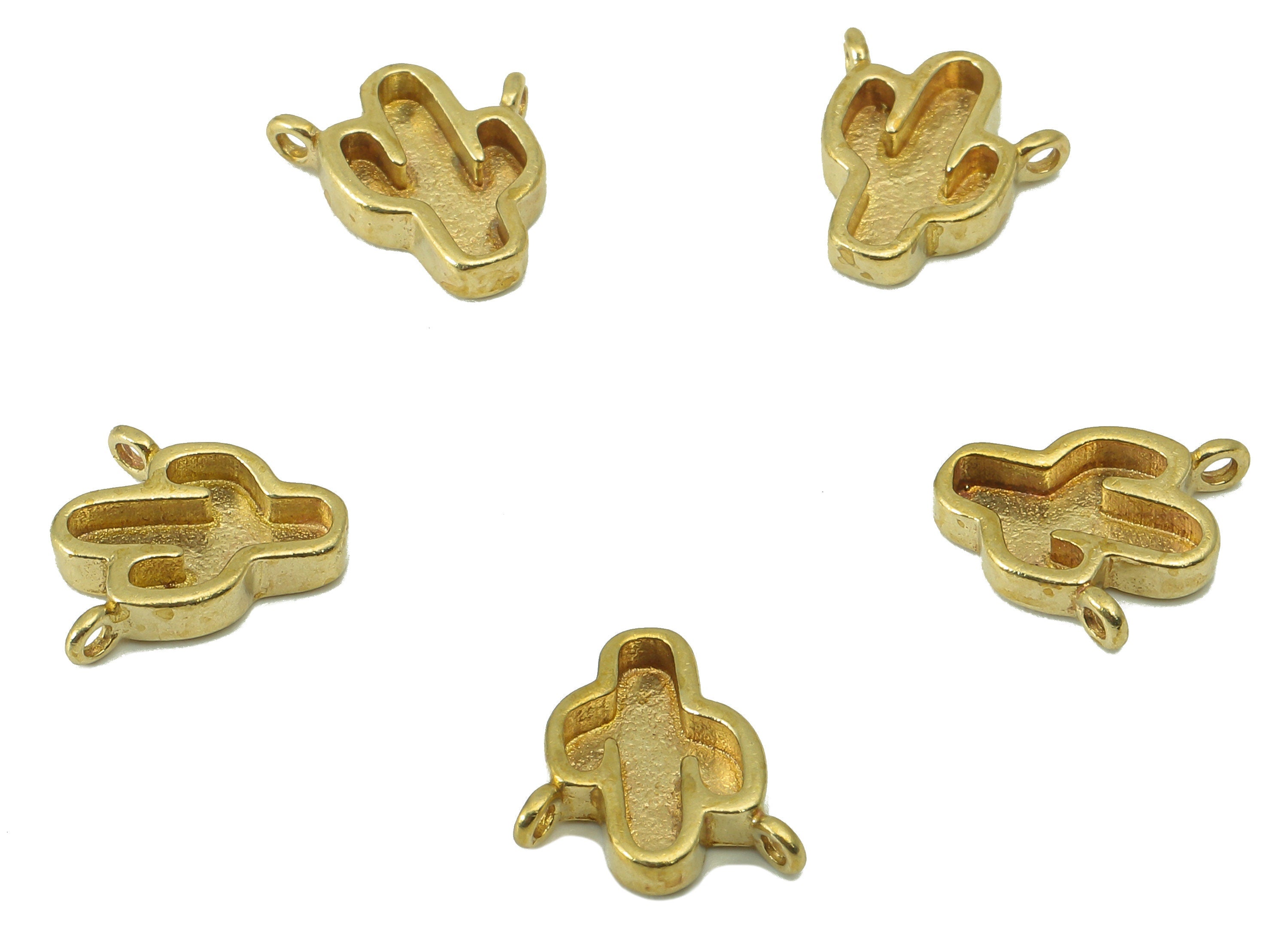Brass Cactus Earring Charm - Raw Brass Cactus Charm - Brass Botanical Charm - Jewelry Supplies - For Necklace - 10.75x9.93x 2.21mm - PP8368 - DOMEDBAZAAR