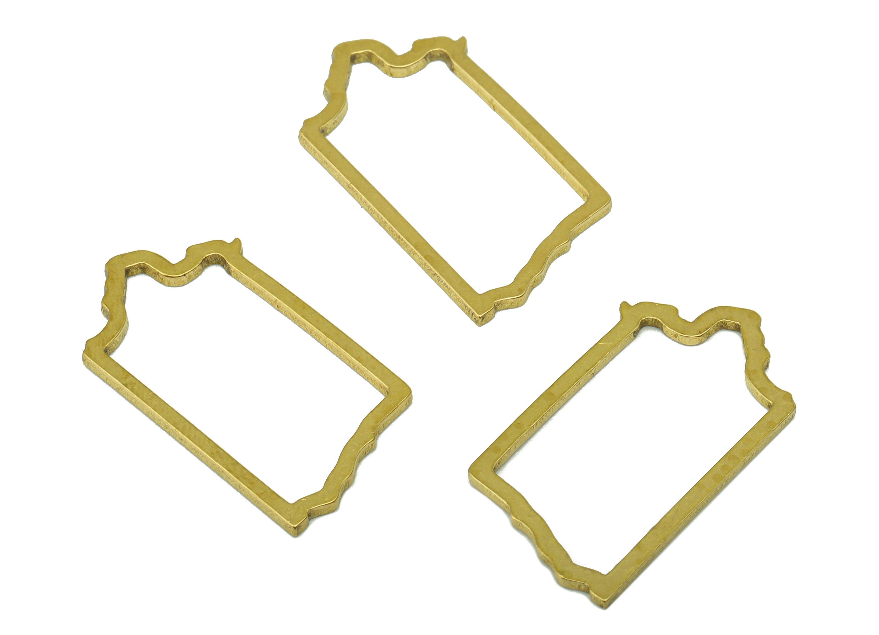 Brass Lowa State Charm - Raw Brass Textured Lowa State Pendant - Frame Earring Charm -State Charm - For Necklace - 24x13.39x 0.96mm- PP8542 - DOMEDBAZAAR