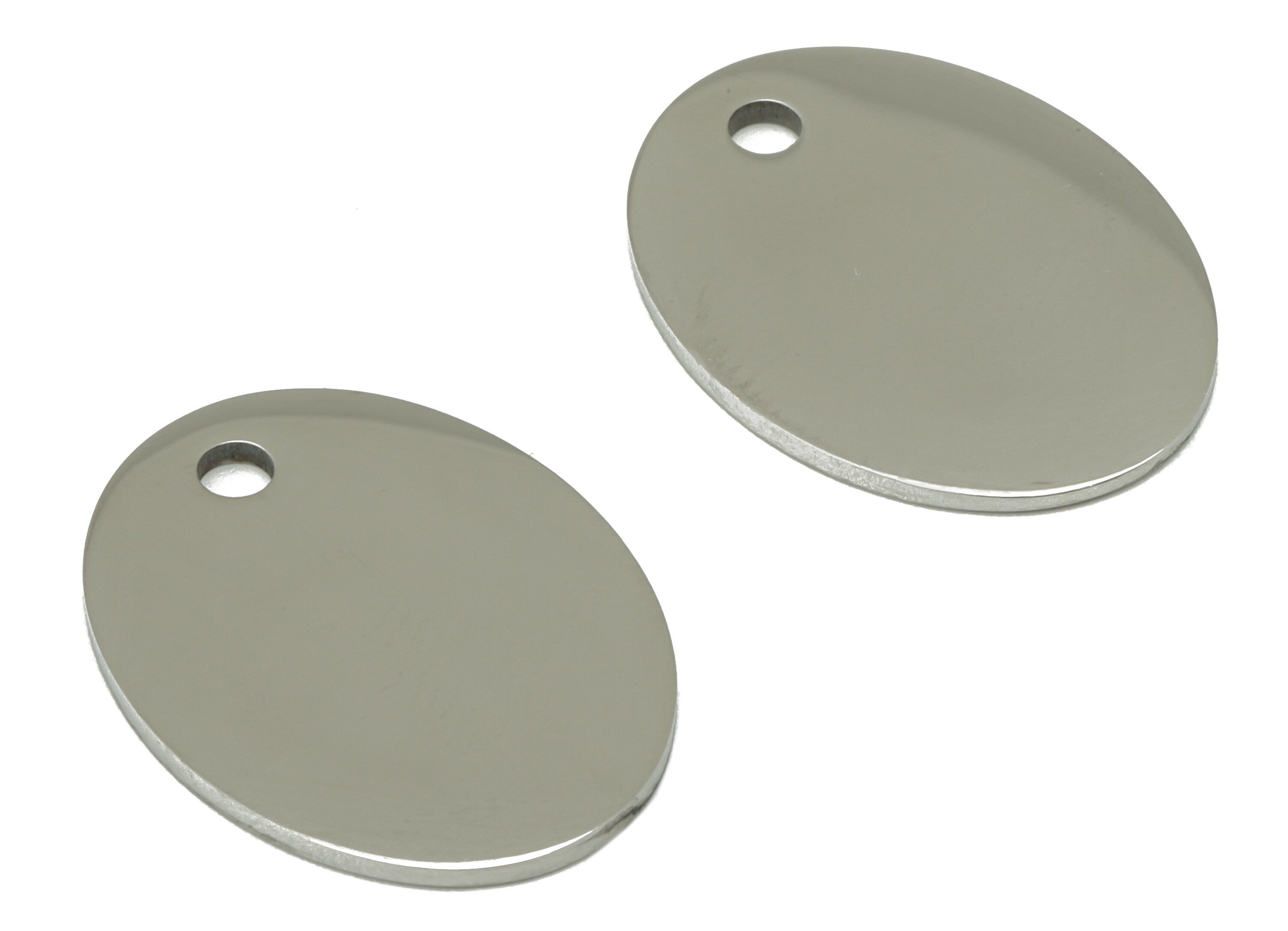 Stainless Steel Ellipse Earring Charm - Steel Oval Pendant - Oval Earring Charm - Stamping Blank - For Necklace -20x15x0.95mm- SS1462 - DOMEDBAZAAR