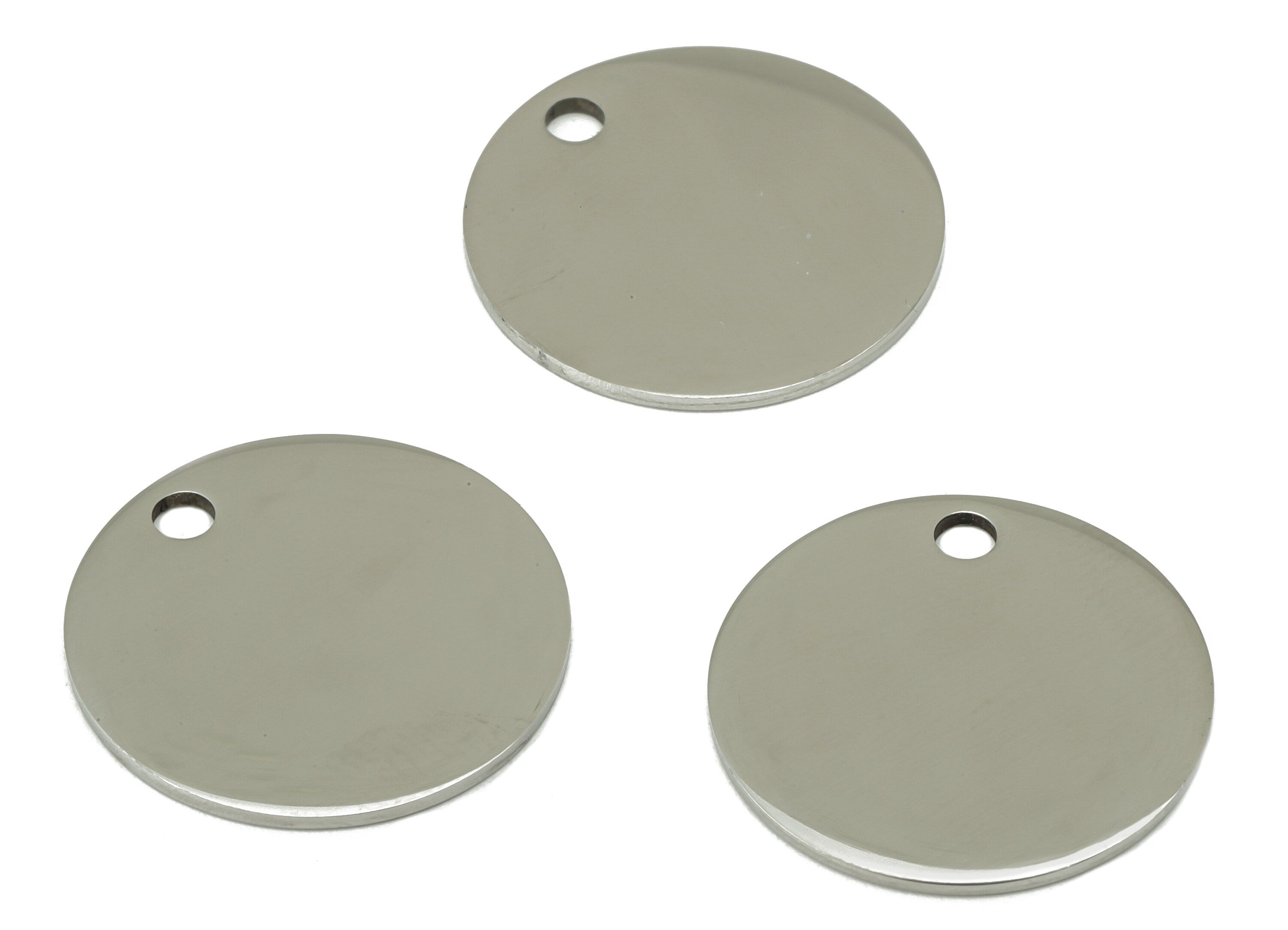 Stainless Steel Round Earring Charm - Steel Round Pendant -Circle Earring Charm - Stamping Blank - For Necklace -19.97x20x1mm- SS1463 - DOMEDBAZAAR