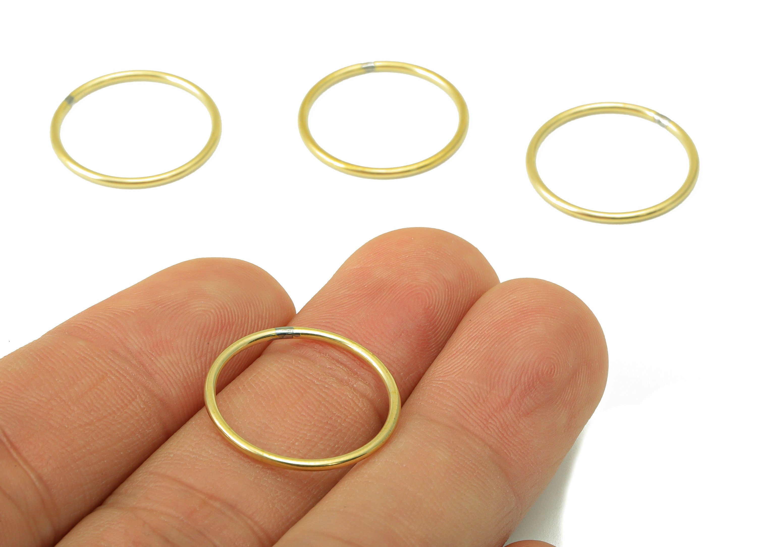 Raw Brass Circle Connector - Raw Brass Round Hoop - Closed Loop Rings - Earring Findings - Jewelry Supplies - 19.5x19.5x1.15mm-PP8604-19 - DOMEDBAZAAR