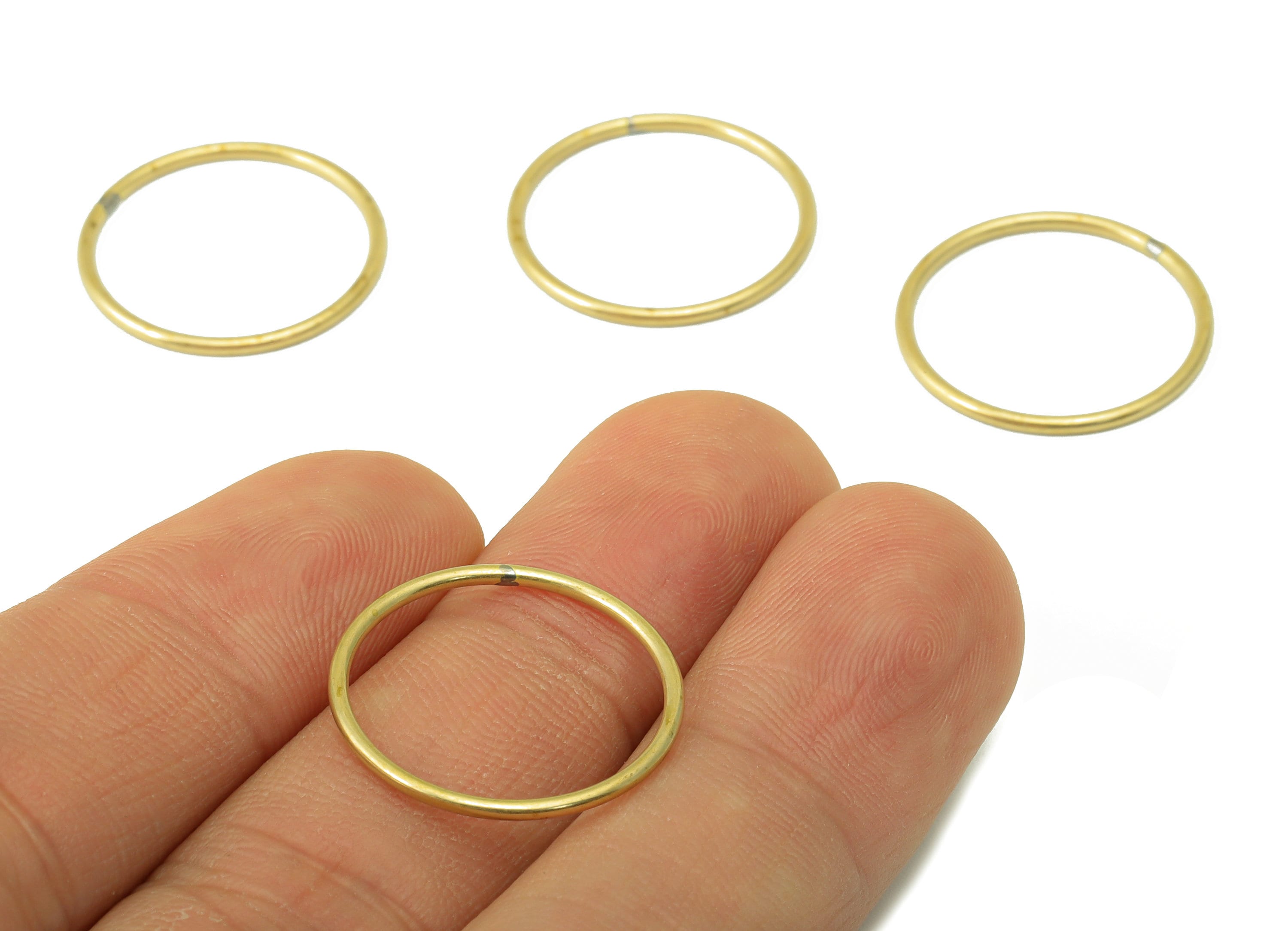 Raw Brass Circle Connector - Raw Brass Round Hoop - Closed Loop Rings - Earring Findings - Jewelry Supplies - 20x20x1.1mm-PP8604-20 - DOMEDBAZAAR