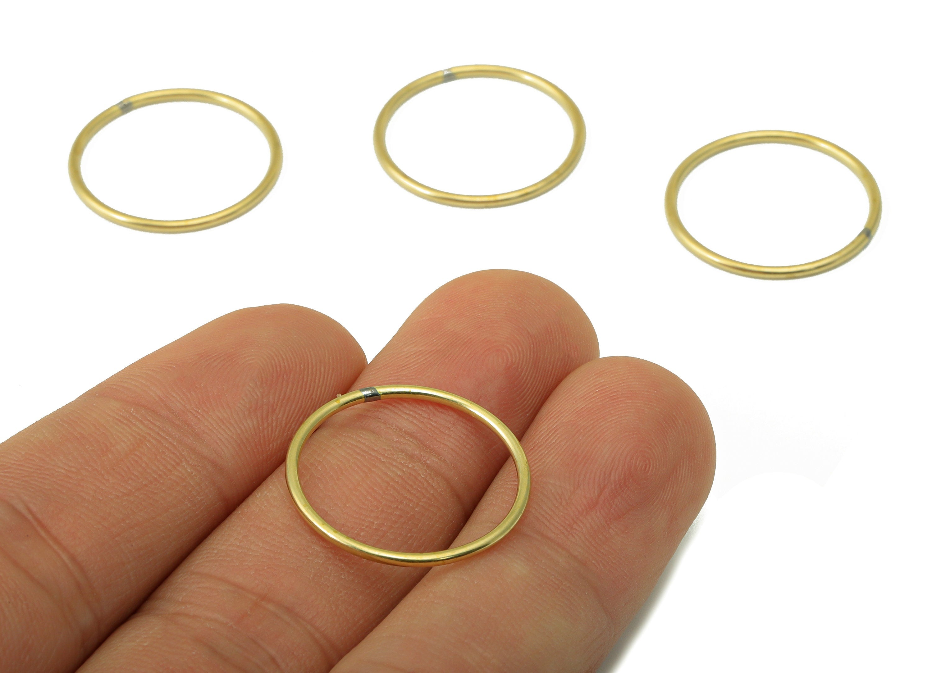 Raw Brass Circle Connector - Raw Brass Round Hoop - Closed Loop Rings - Earring Findings - Jewelry Supplies - 20.9x20.9x1.15mm-PP8604-21 - DOMEDBAZAAR