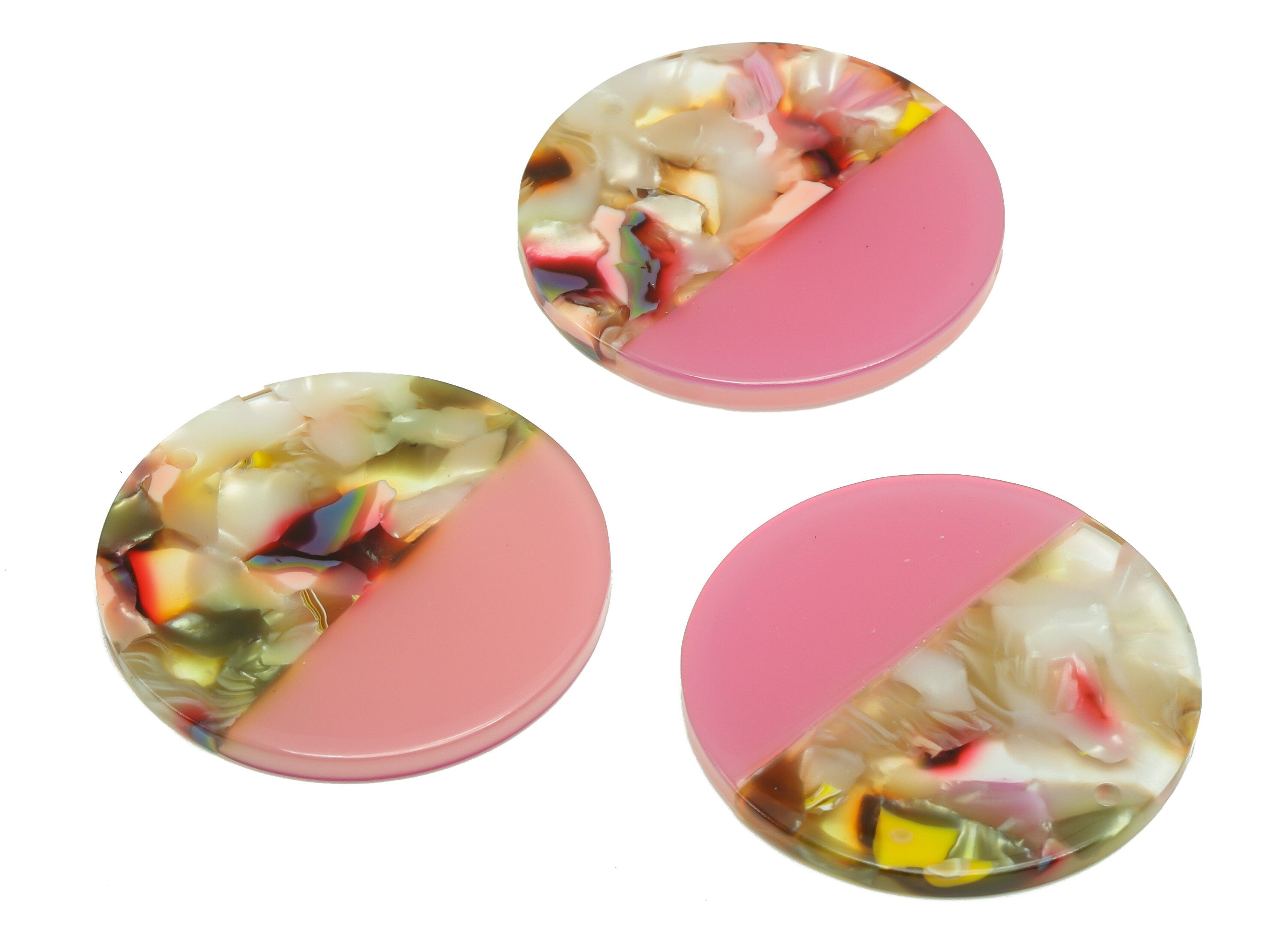 Acrylic Round Charms - Rainbow Earring Charm -Circle Rainbow Pendant - Earring Findings - Color Code: A359 - 35.1x35.1x2.5mm - AC1256-A359 - DOMEDBAZAAR
