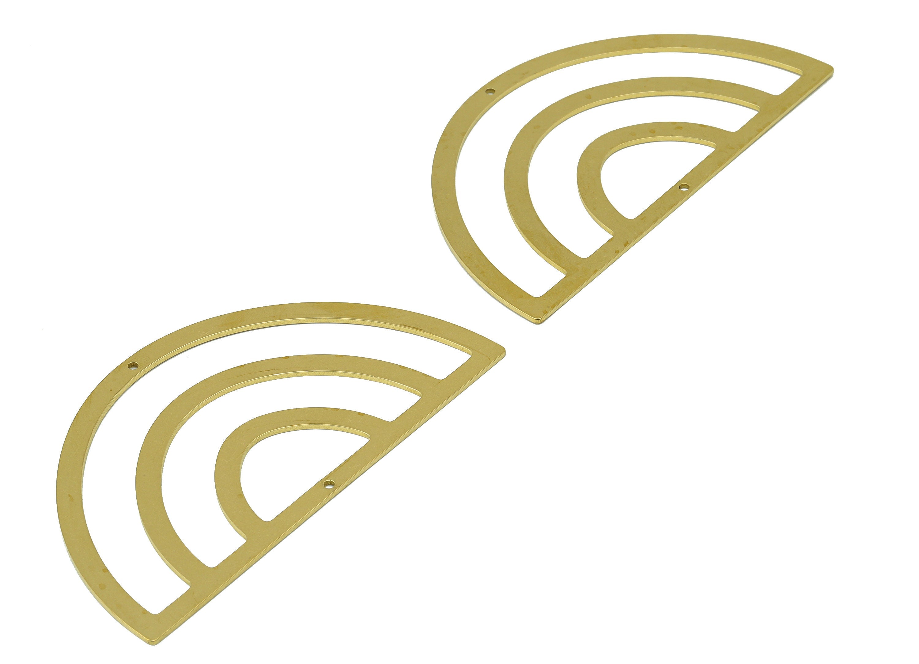 Brass Domed Connector - Raw Brass Huge Rainbow -Brass Domed Connector - Decorative Brass Rainbow -79.88x44.77x0.96mm- PP8601 - DOMEDBAZAAR