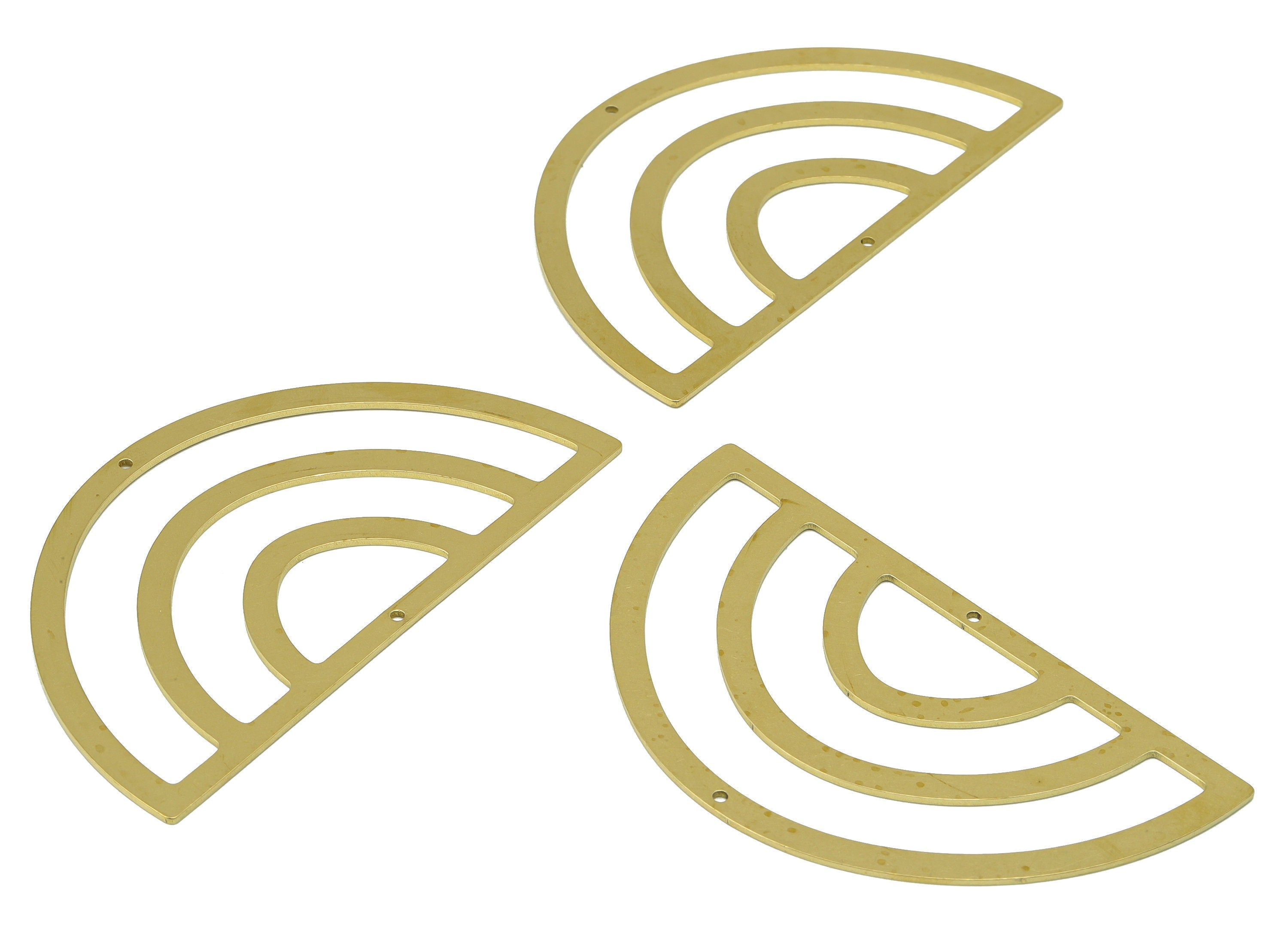 Brass Domed Connector - Raw Brass Huge Rainbow -Brass Domed Connector - Decorative Brass Rainbow -79.88x44.77x0.96mm- PP8601 - DOMEDBAZAAR