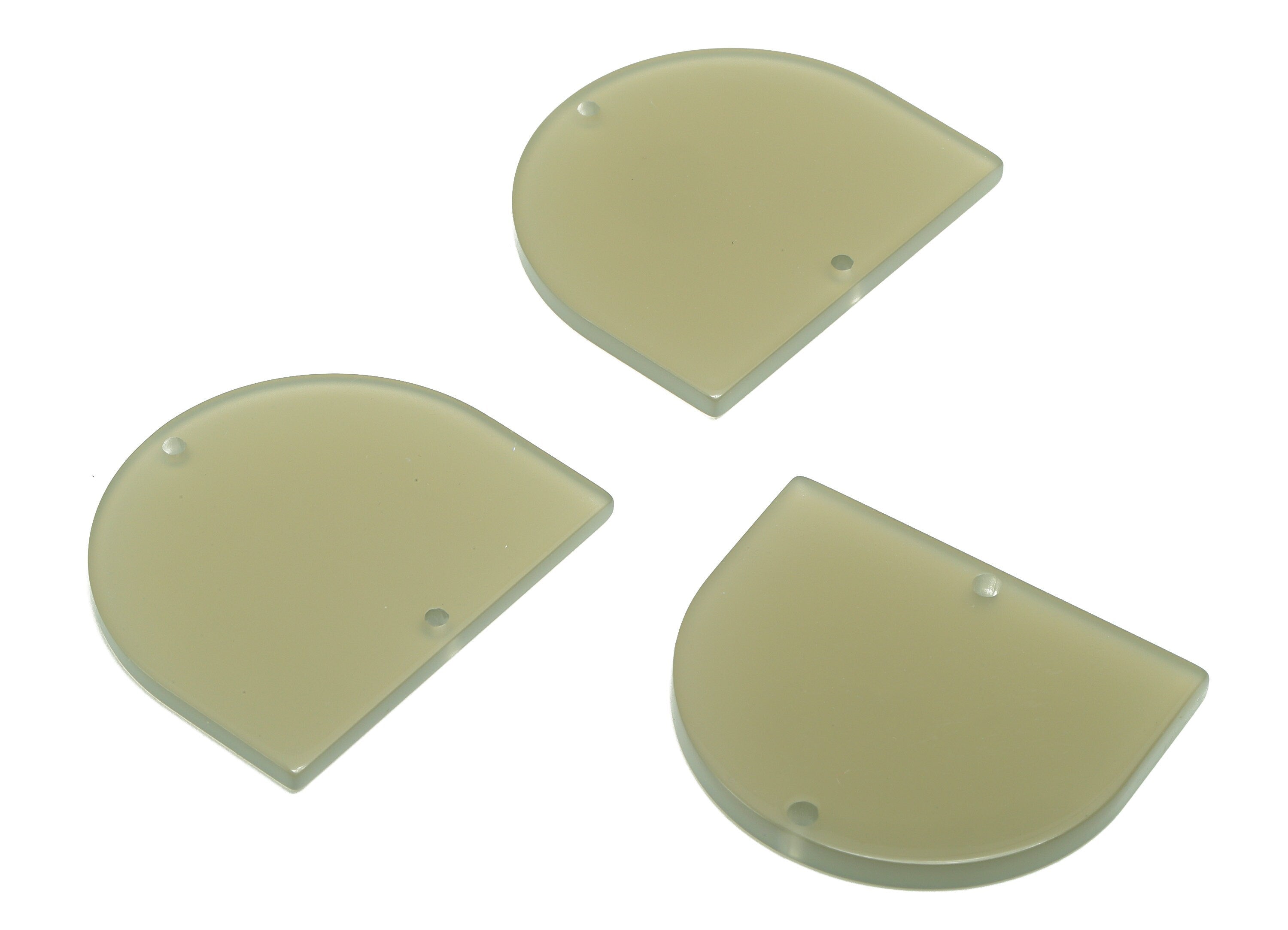 Acrylic Domed Earring Connector - Acrylic Gray Earring Charm - Domed Earring Pendant  - Color Code: A627 - 33.43x29.25x2.84mm - AC1634-A627 - DOMEDBAZAAR