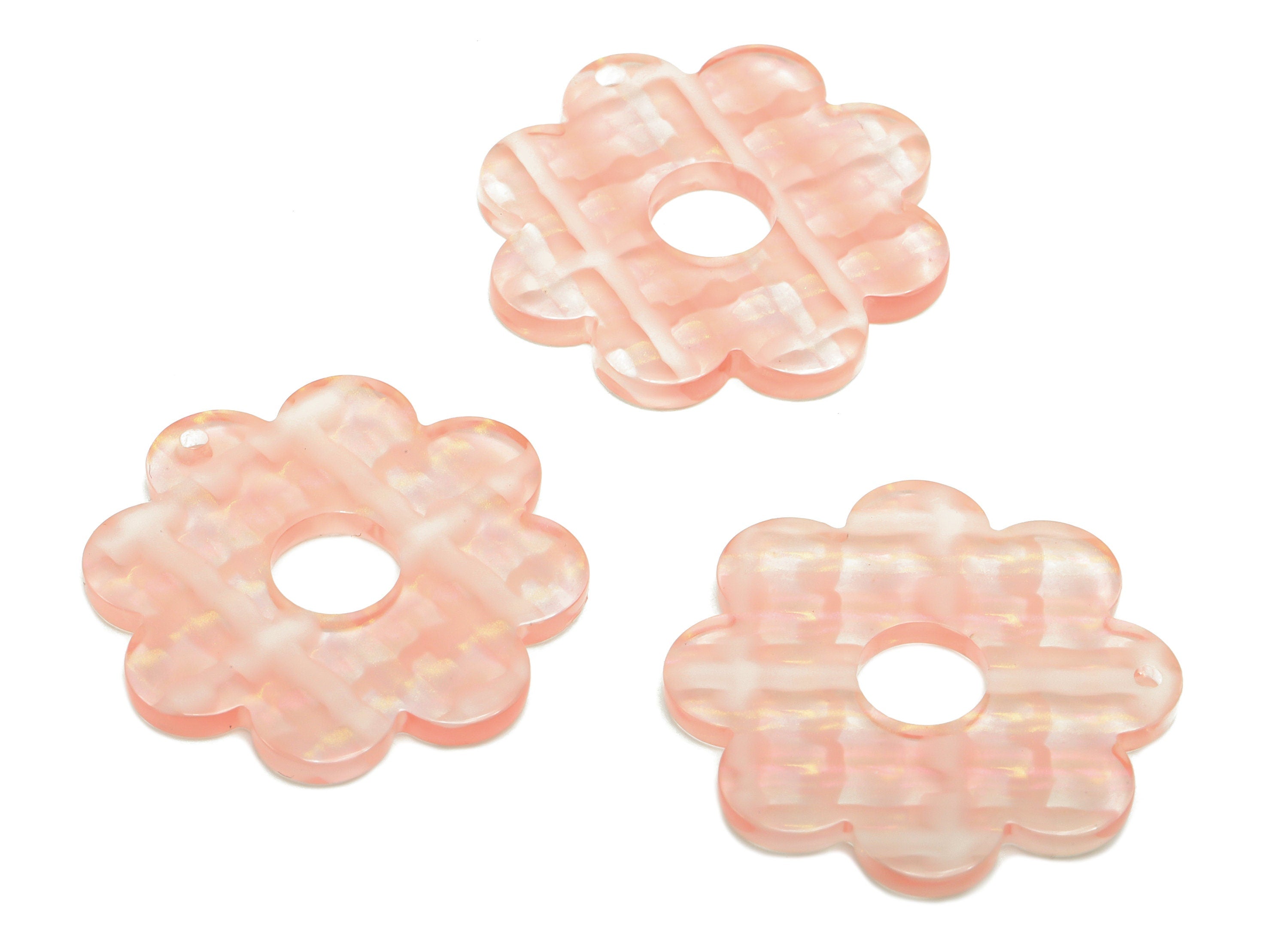 Acetate Flower Earring Charms - 1 hole - Flower Pendant Findings - Jewelry Making Supplies - Color Code: A907 - 30.1x30x2.5mm - AC2375-A907 - DOMEDBAZAAR
