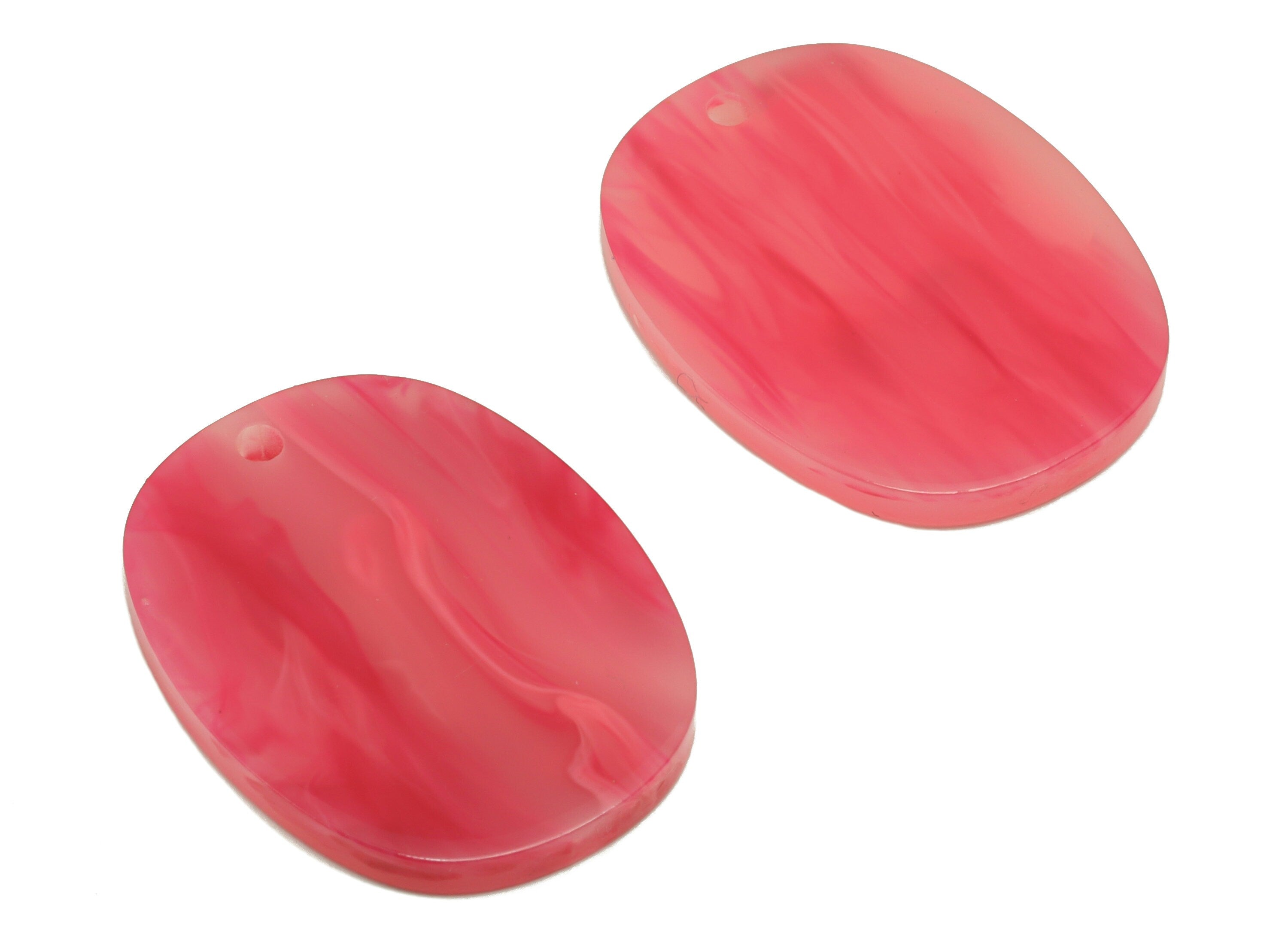 Acrylic Oval Earring Charms - Oval Pink Pendant - Earring Findings - Jewelry Supplies - Color Code: A379 - 26.29x20.3x 2.28mm- AC1158-A379 - DOMEDBAZAAR
